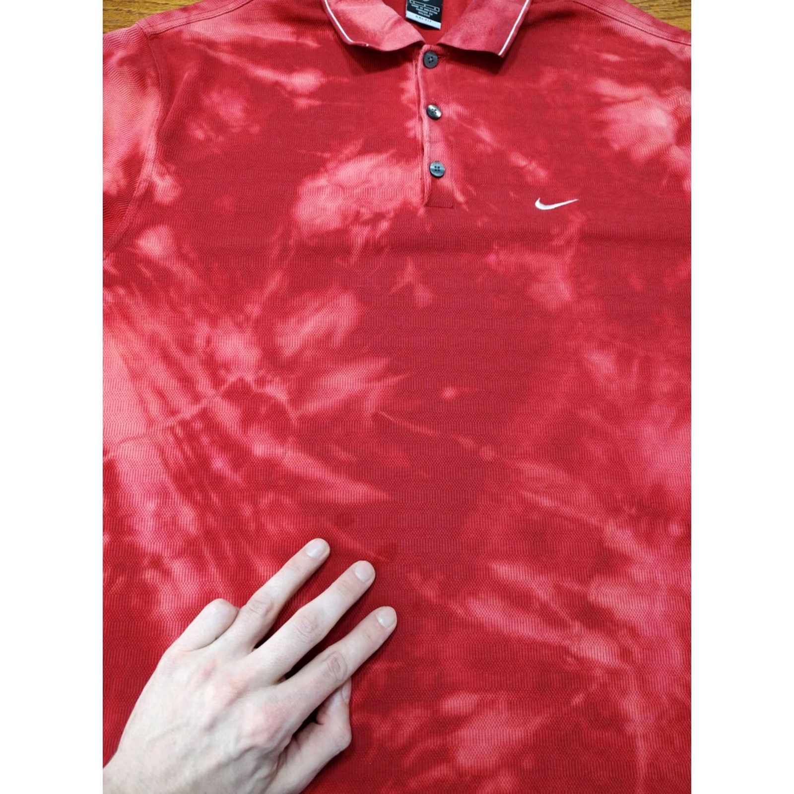 Nike VINTAGE Nike Polo Golf Tie Dye Shirt Swoosh Red 1 Of 1 XL L Adult Unisex 80s 90s College Golf Nike Golf Size US L / EU 52-54 / 3 - 3 Thumbnail