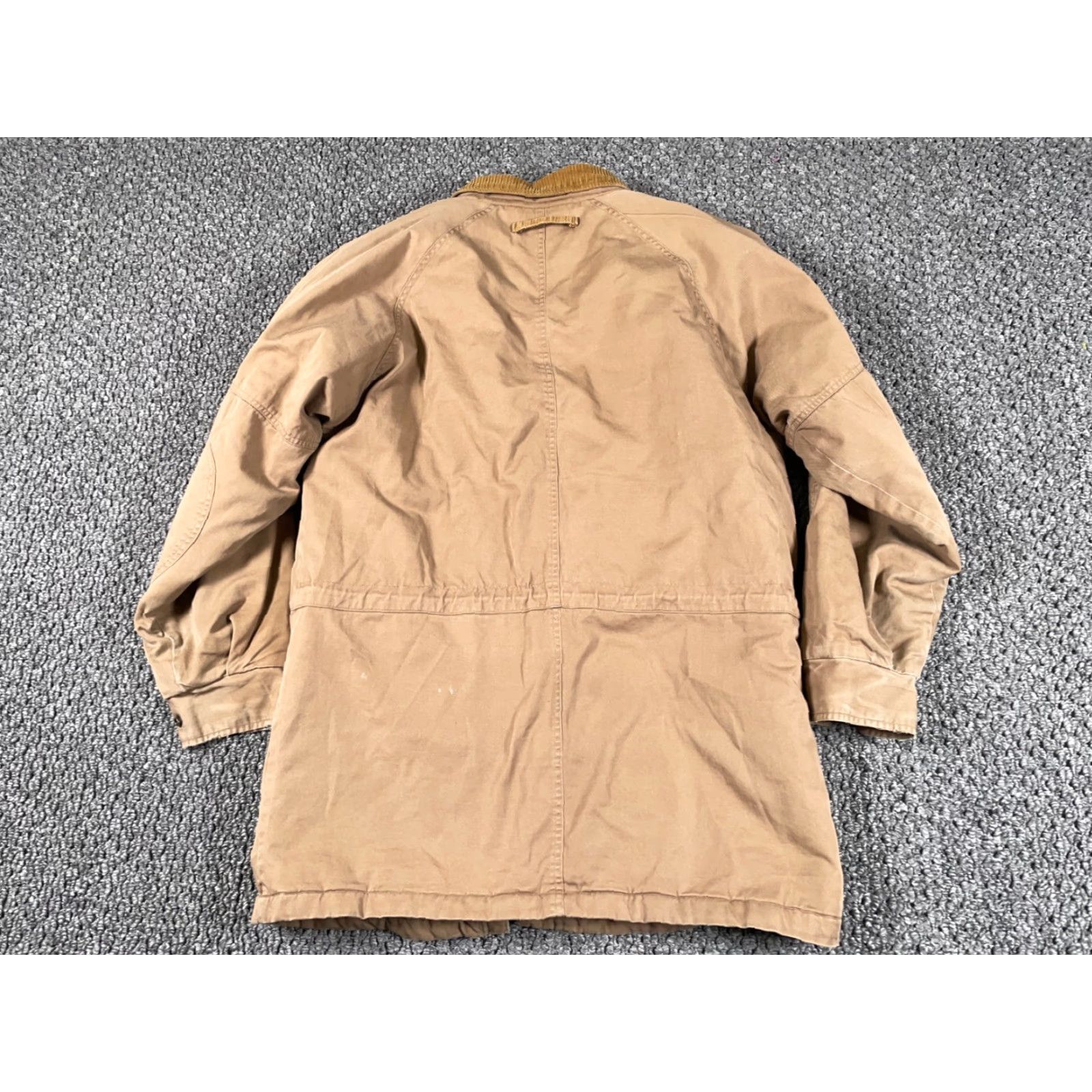Blair VINTAGE John Blair Parka Jacket Men's M Beige Quilted Lined Insulated Zip Cotton Corduroy Collar 90s Retro Hipster Casual Size US M / EU 48-50 / 2 - 2 Thumbnail