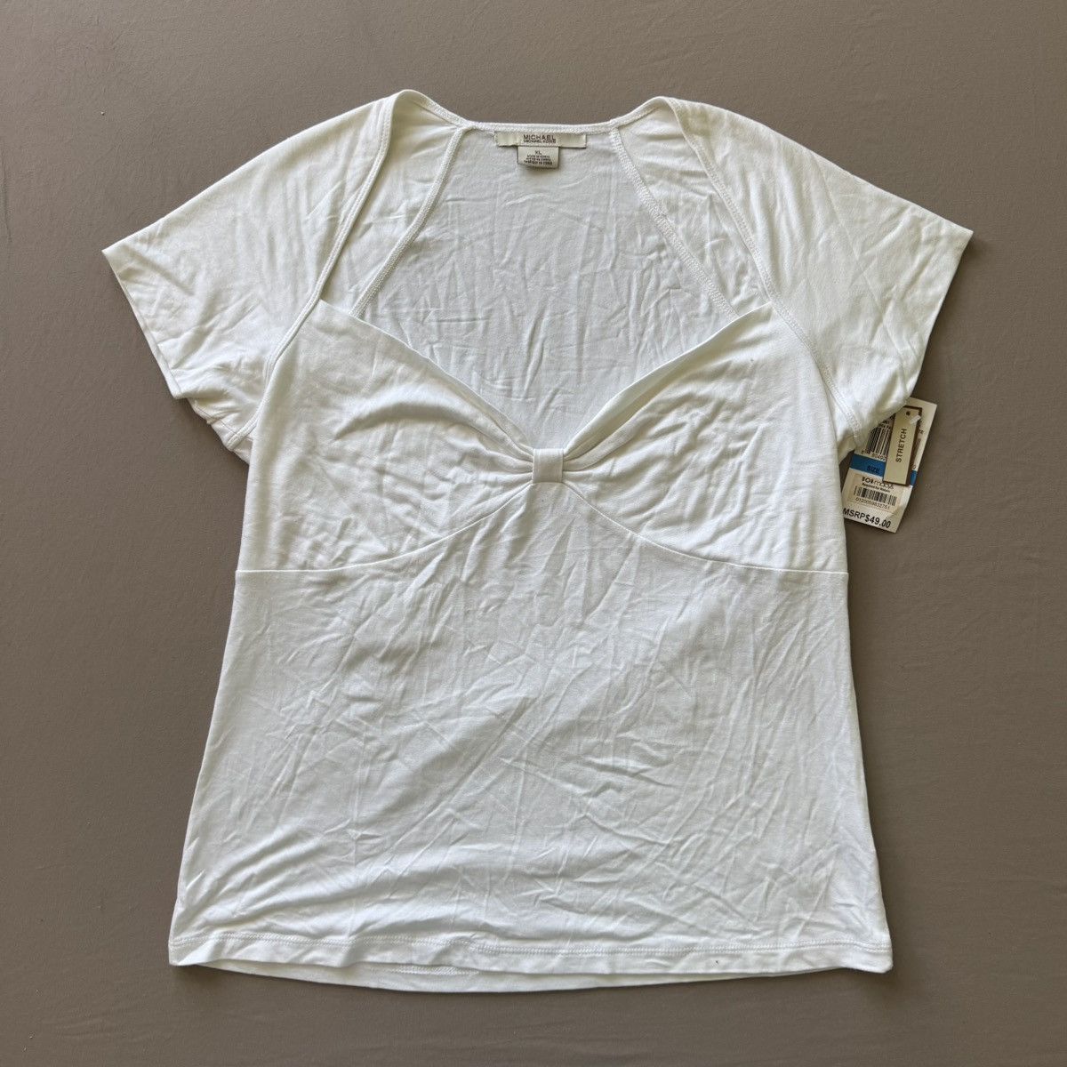 Michael Kors Vintage Y2K Michael Kors Bow Front Scoop Neck Top Size XL / US 12-14 / IT 48-50 - 1 Thumbnail