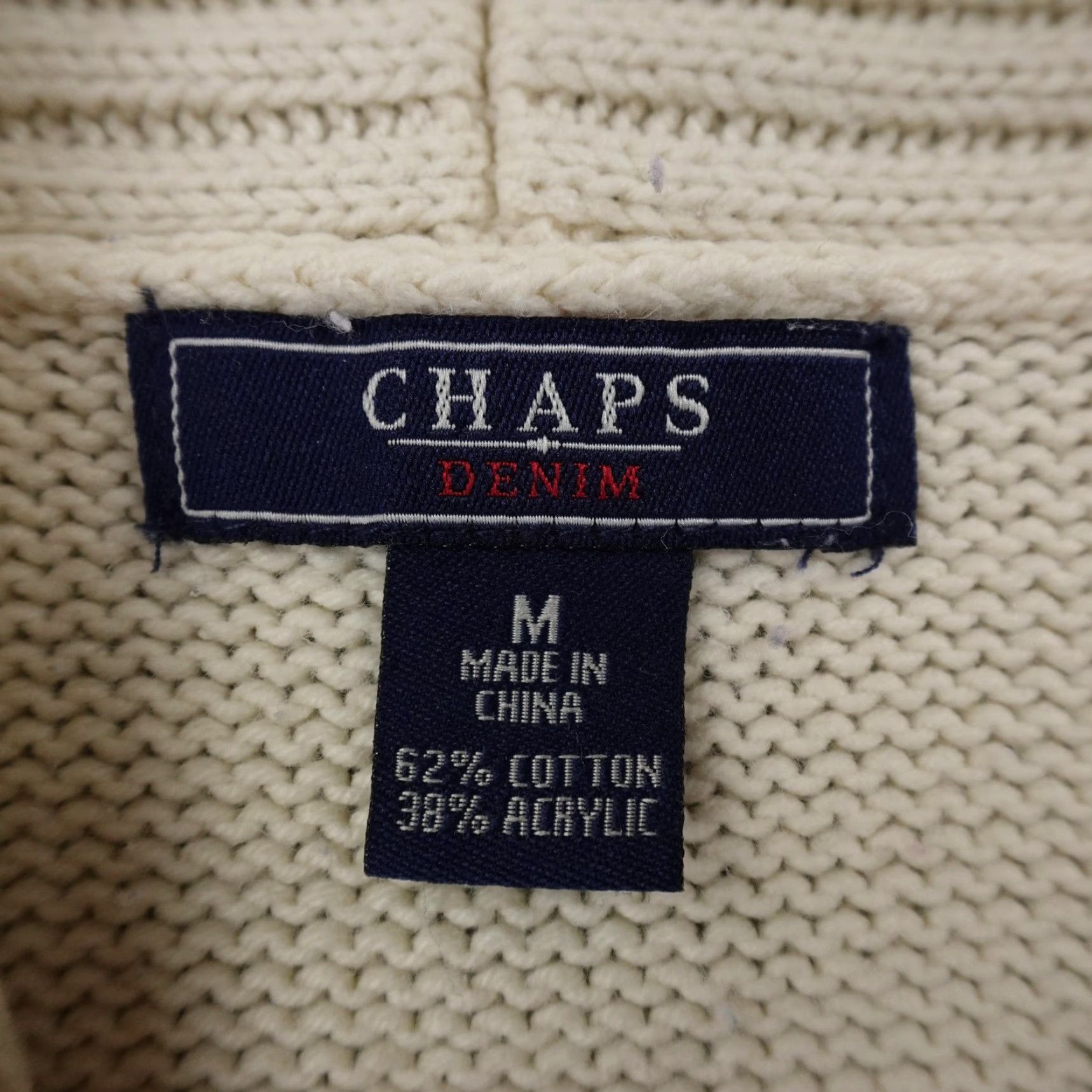 Chaps Chaps Sweater Womens M Beige Shawl Collar Chunky Cable Knit Pullover Fisherman Shirt? Size M / US 6-8 / IT 42-44 - 4 Thumbnail