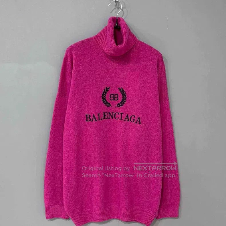 Balenciaga Balenciaga High-neck wheat logo cashmere sweater Size US M / EU 48-50 / 2 - 1 Thumbnail