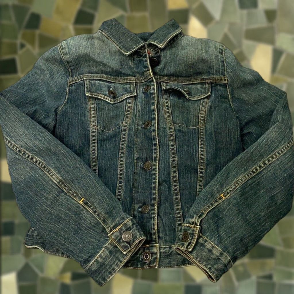 Gap Gap Denim Jacket Blue XS Womens Trucker Wool Knit Lining Fair Isle Stretch Size XS / US 0-2 / IT 36-38 - 1 Thumbnail