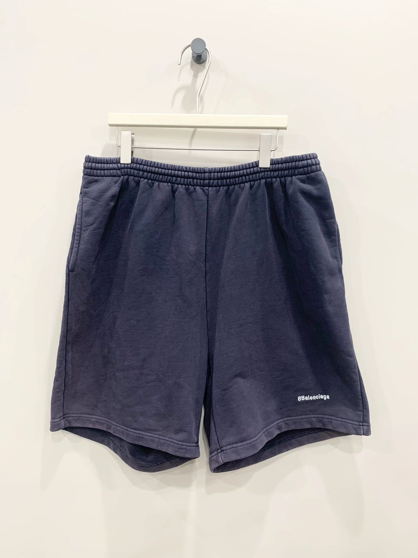 Balenciaga Purple Embroidered Logo Shorts - dmc
