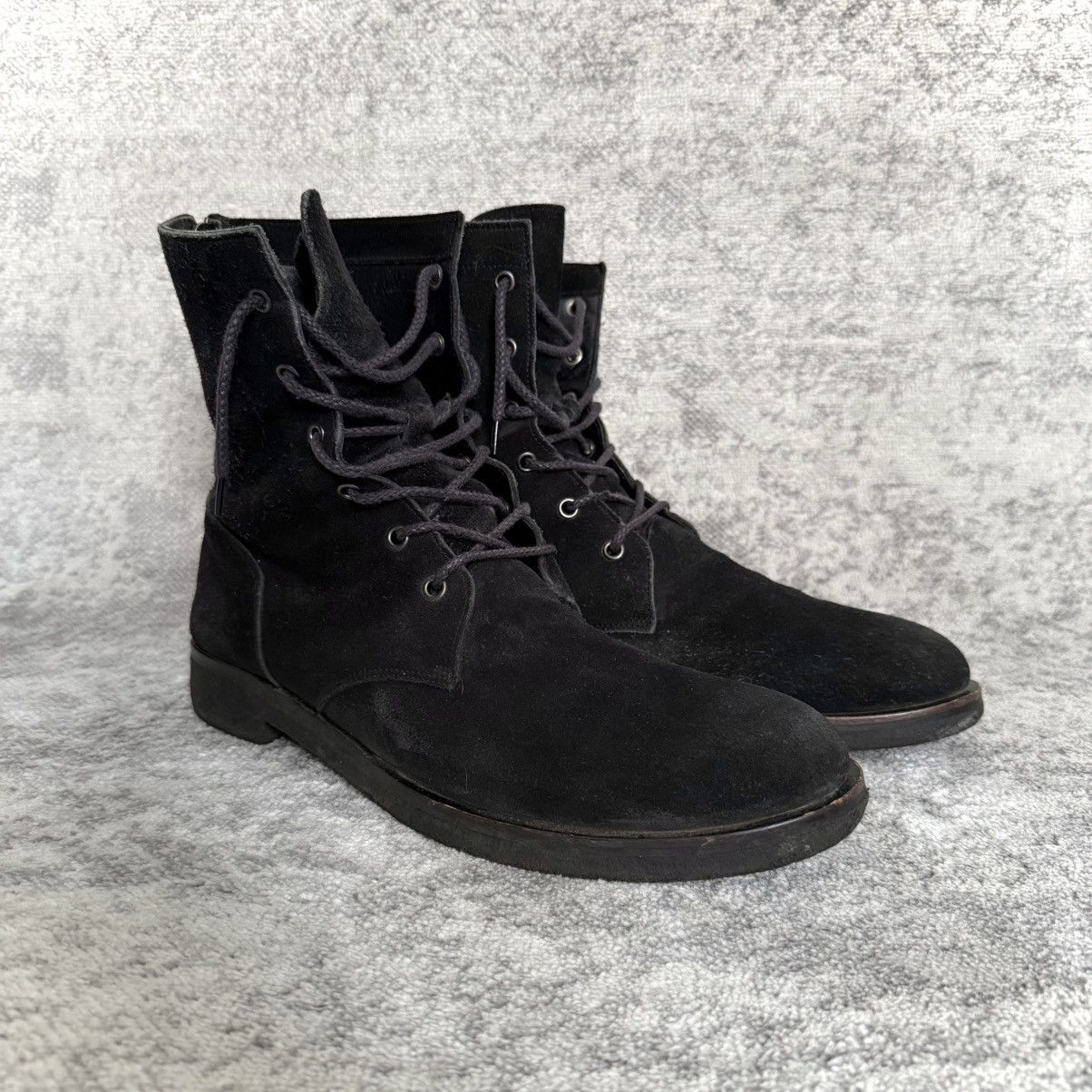Shellac 2000s Shellac by Hideshi Maruya Back Zip Lace Up Suede Boots Size US 10.5 / EU 43-44 - 1 Thumbnail