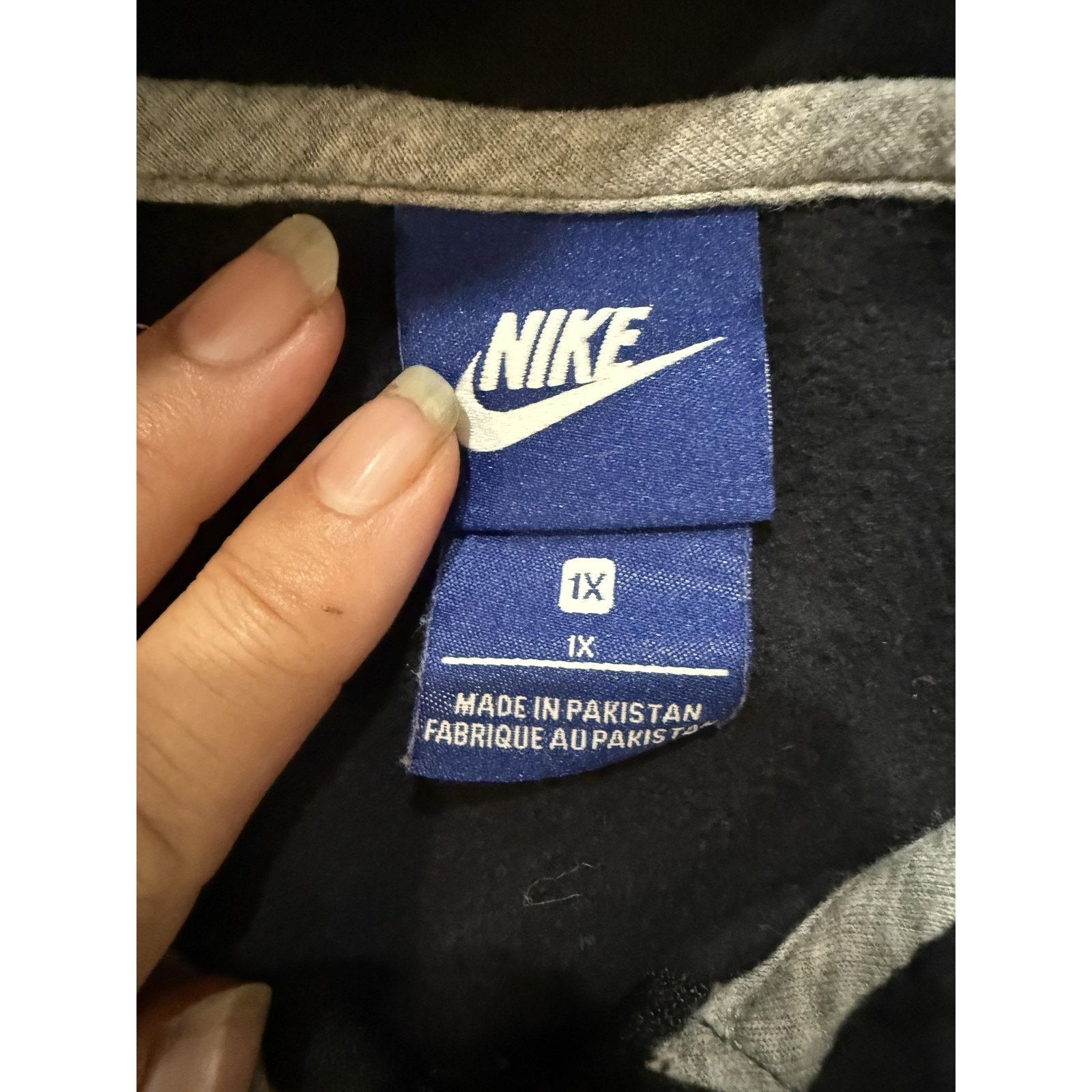 Nike Nike Hoodie Women 1X Black Full Zip Fleece Sweatshirt Swoosh Size XL / US 12-14 / IT 48-50 - 3 Thumbnail