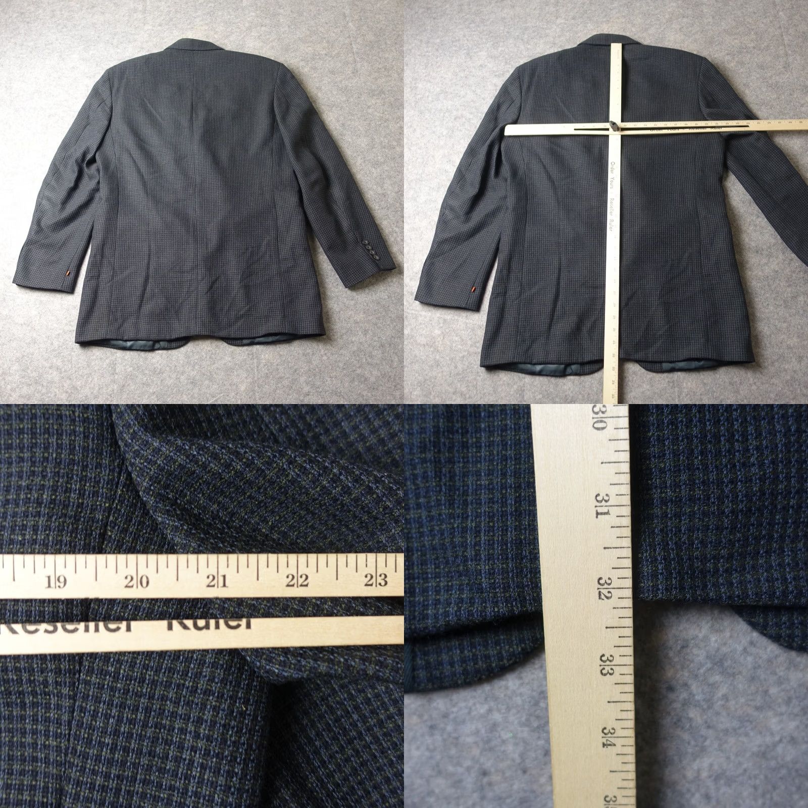 Oscar De La Renta VINTAGE Oscar de la Renta Blazer Jacket Mens 42L Wool Black Long 2 Piece Designer | Big & Tall Mens 42 Chest Size 42R - 8 Thumbnail