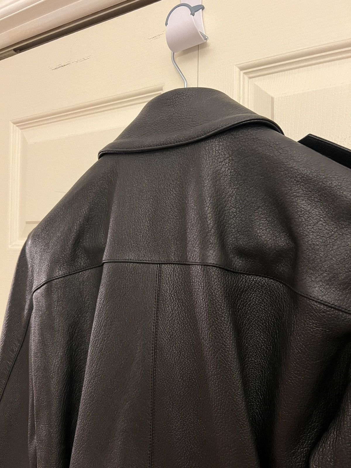 Balmain NEW 48 Grained Leather Lamb Skin Military Belt Bomber Jacket Size US M / EU 48-50 / 2 - 10 Thumbnail