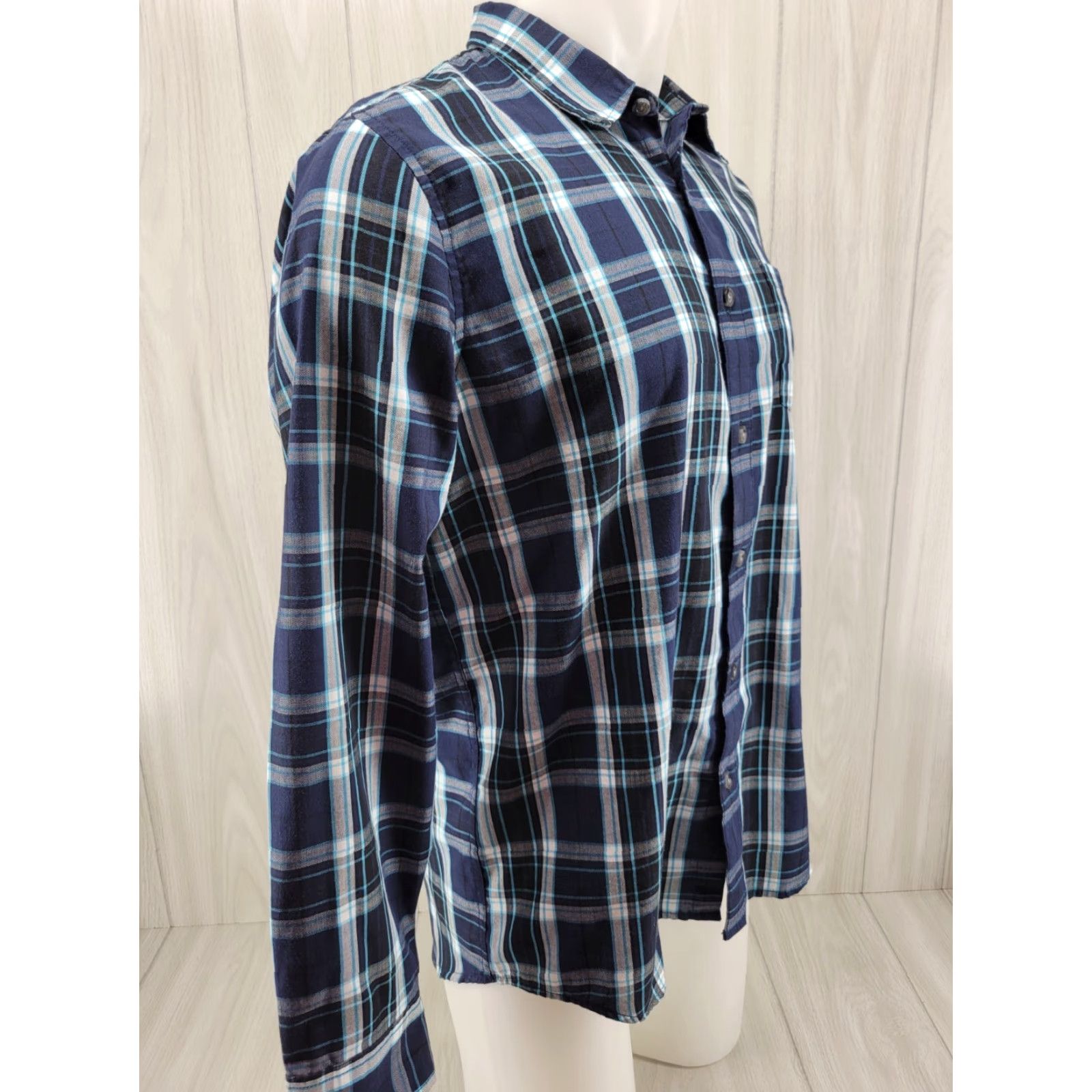 Oakley Oakley Mens Button-Up Shirt Long Sleeve Plaid Blue Regular Fit Size M Size US M / EU 48-50 / 2 - 4 Thumbnail