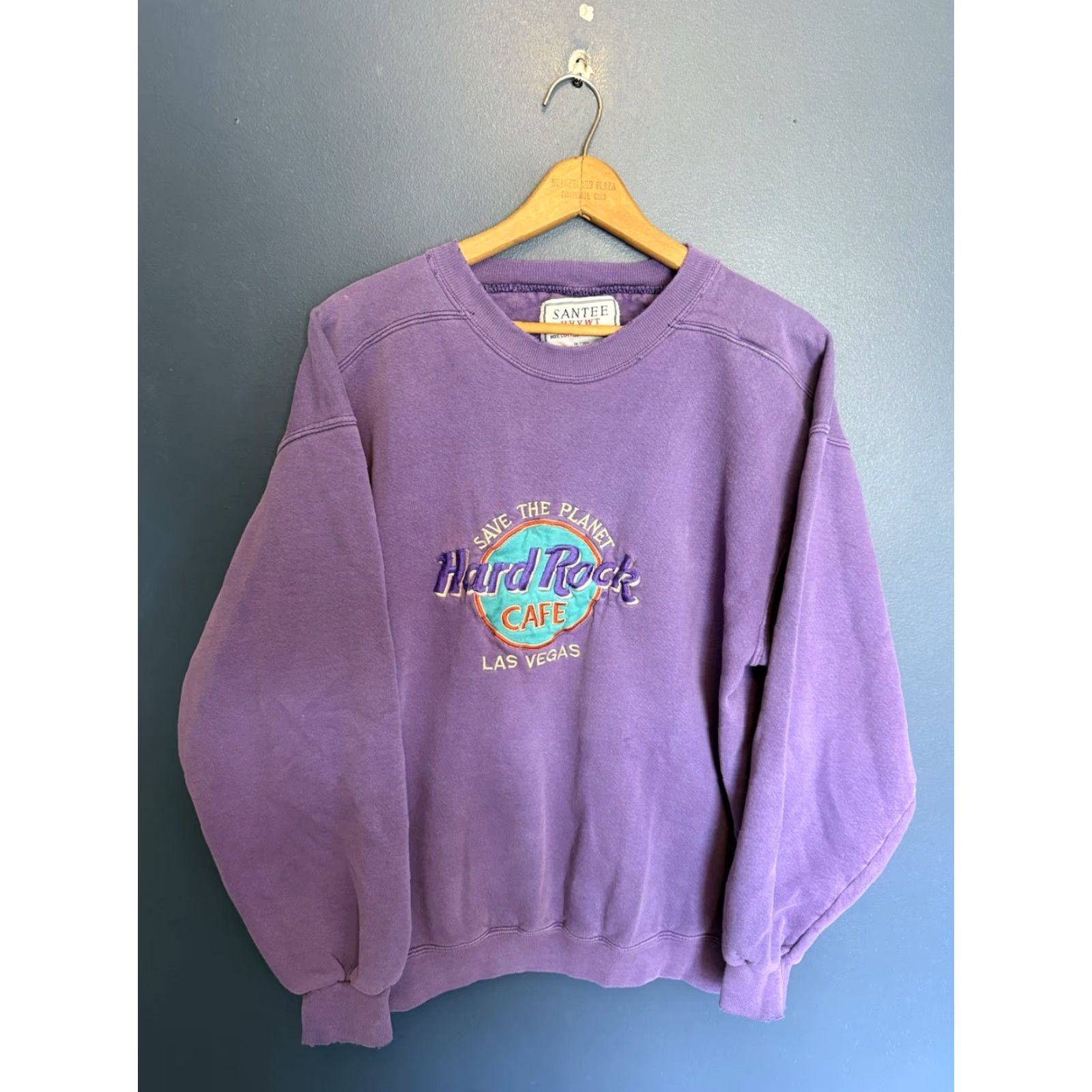 Hard Rock Cafe VINTAGE Hard Rock Cafe Sweatshirt Purple Embroidered 90s Pullover Size M Mens Size US M / EU 48-50 / 2 - 3 Thumbnail