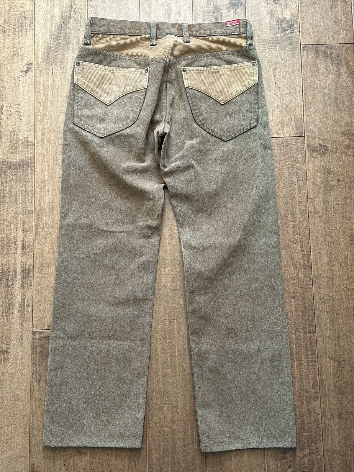 Japanese Brand Made in Japan Blue Way Denim Suede Causal Pants Size US 31 - 1 Thumbnail