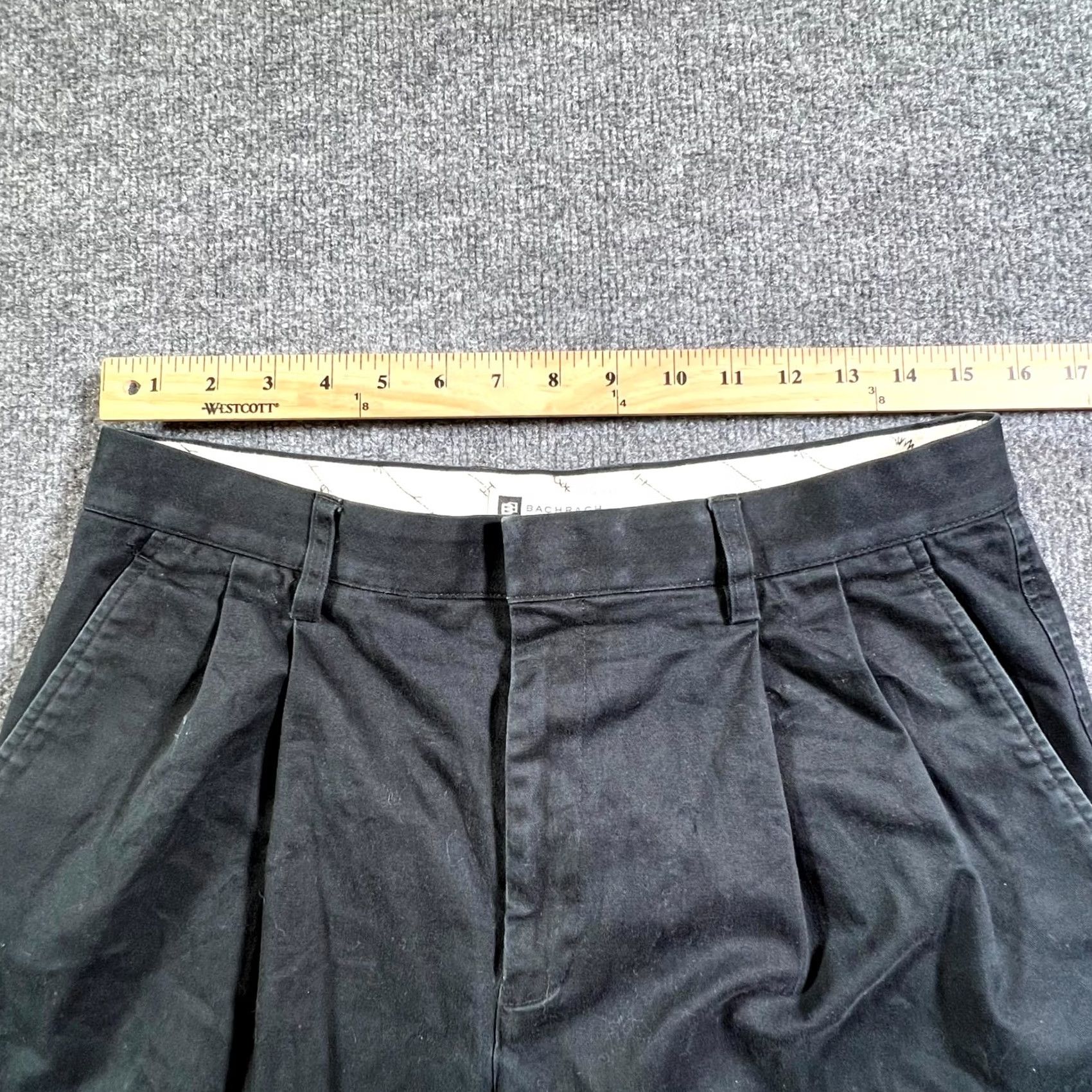 Vintage Bachrach Dress Pants Men's 32x32 Black Pleated Front Trousers Classic Business Pants Size US 32 / EU 48 - 6 Thumbnail