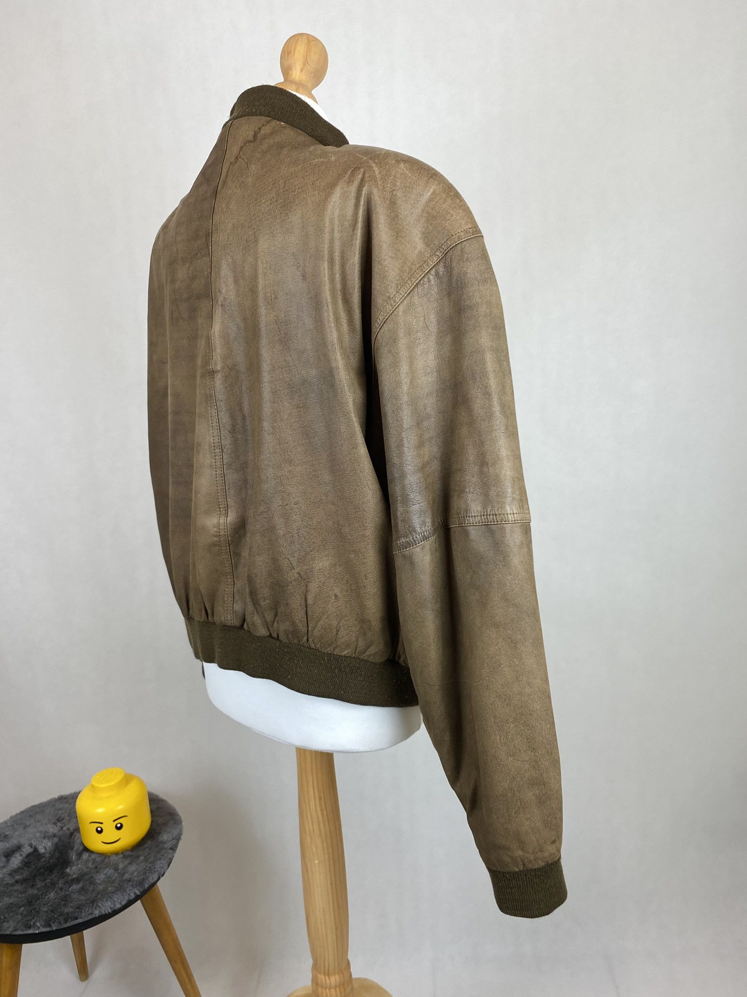Genuine Leather × Vintage real leather bomber jacket oversize boxy fit rap hip hop Size US L / EU 52-54 / 3 - 6 Thumbnail