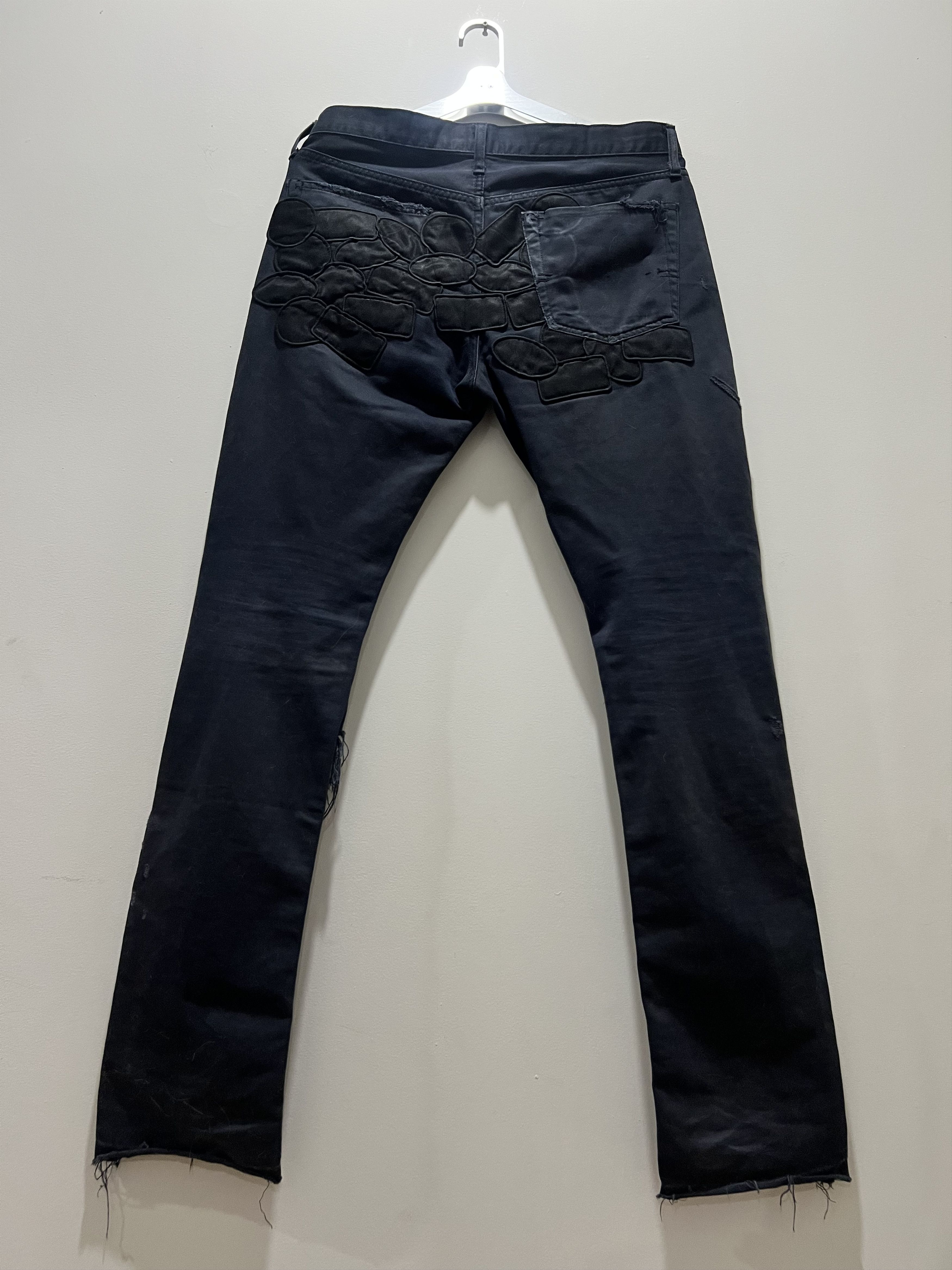 Undercover SS05 Graffiti Patch Distressed Dark Navy Twill Jeans Size US 32 / EU 48 - 3 Thumbnail