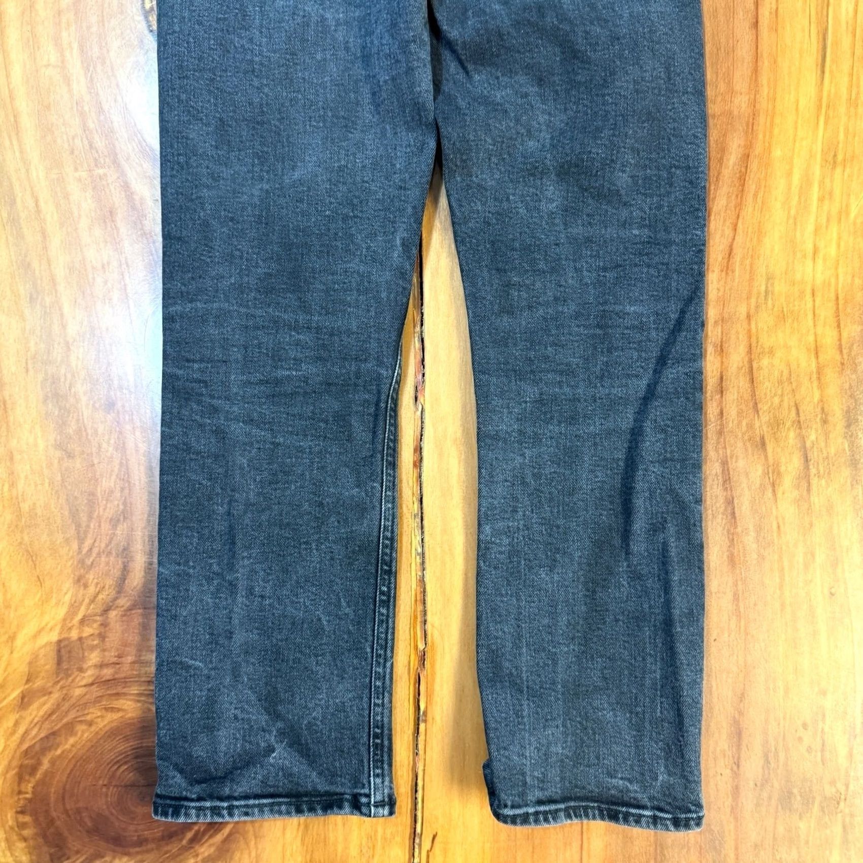 Agolde AGOLDE Jeans Riley 26 High Rise Straight Raw hem Denim Button Fly Black 90s Womens Jeans Size 26" / US 2 / IT 38 - 7 Thumbnail