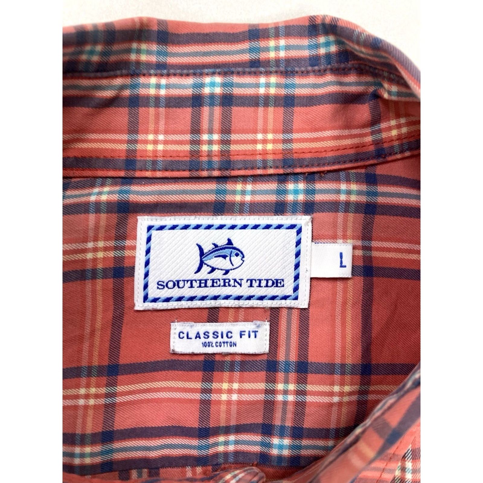 Southern Tide VINTAGE Southern Tide Plaid Button Up Shirt Men Large Coral Red Long Sleeve Pocket Size US L / EU 52-54 / 3 - 4 Thumbnail