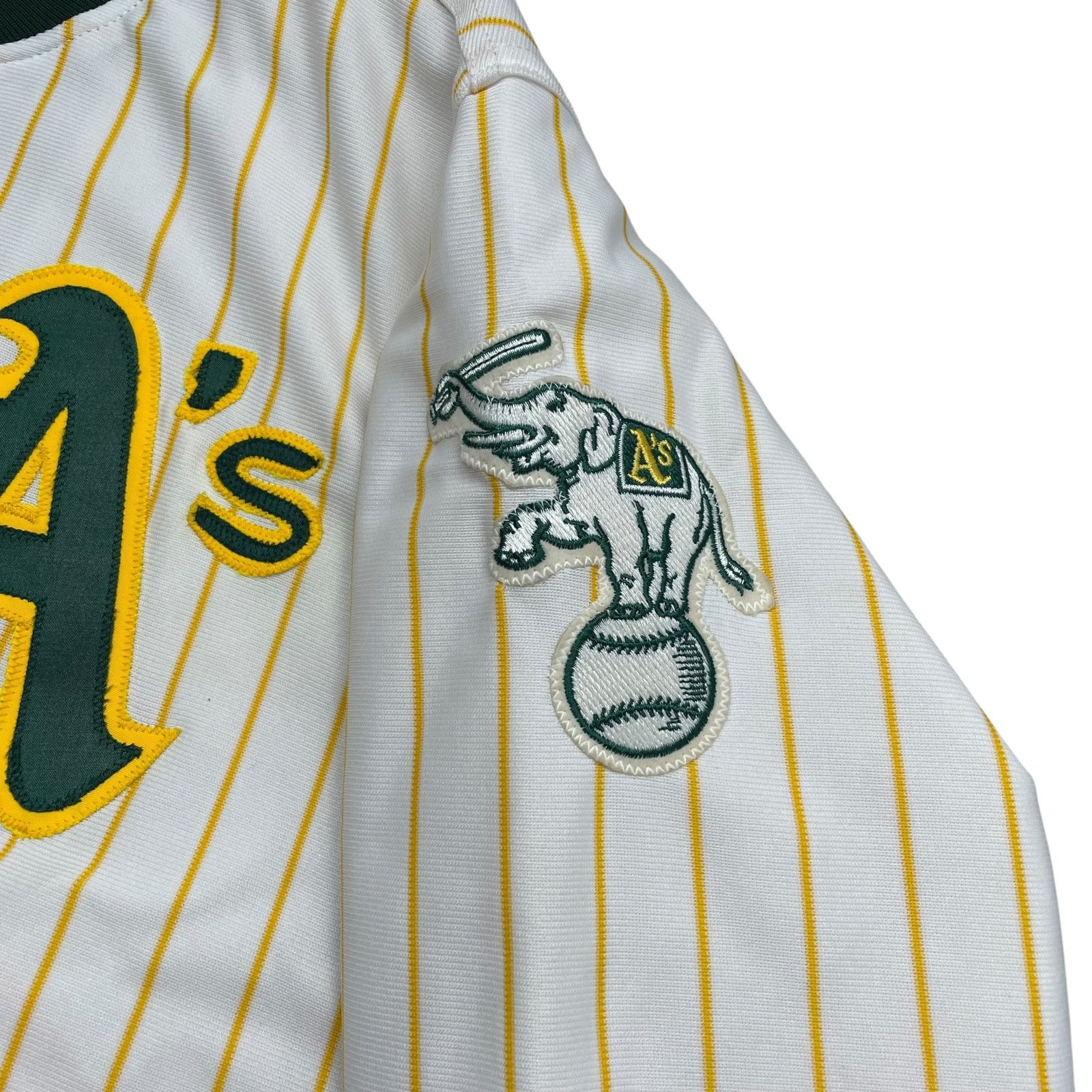 MLB VTG 90s OAKLAND ATHLETICS A’S FELCO PINSTRIPE BOMBER JACKET Size US L / EU 52-54 / 3 - 4 Thumbnail