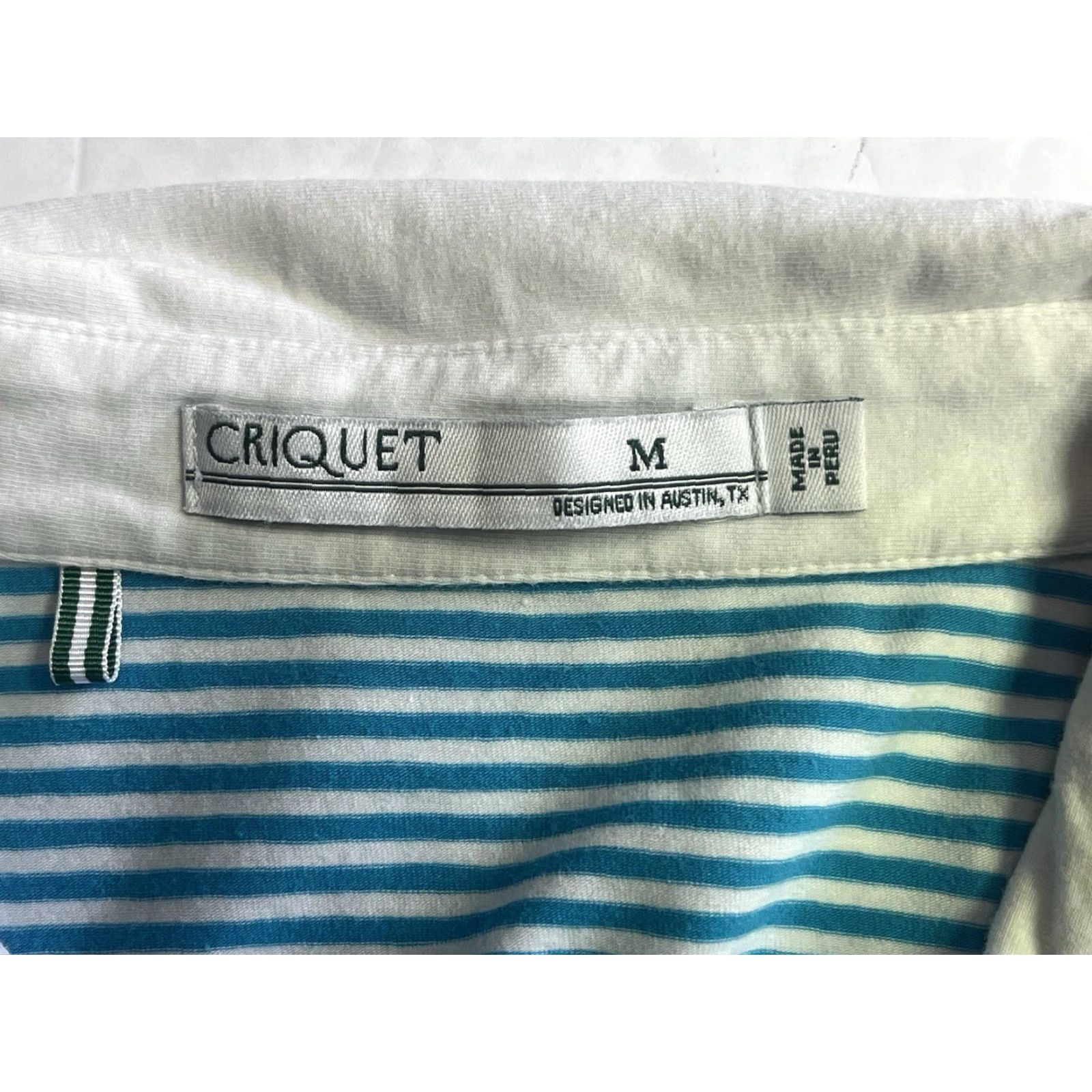 Vintage Criquet Polo Shirt Mens M Blue White Short Sleeve Striped Logo Embroidered Knit Cotton Golf Casual Shirt Mens Size US M / EU 48-50 / 2 - 5 Thumbnail