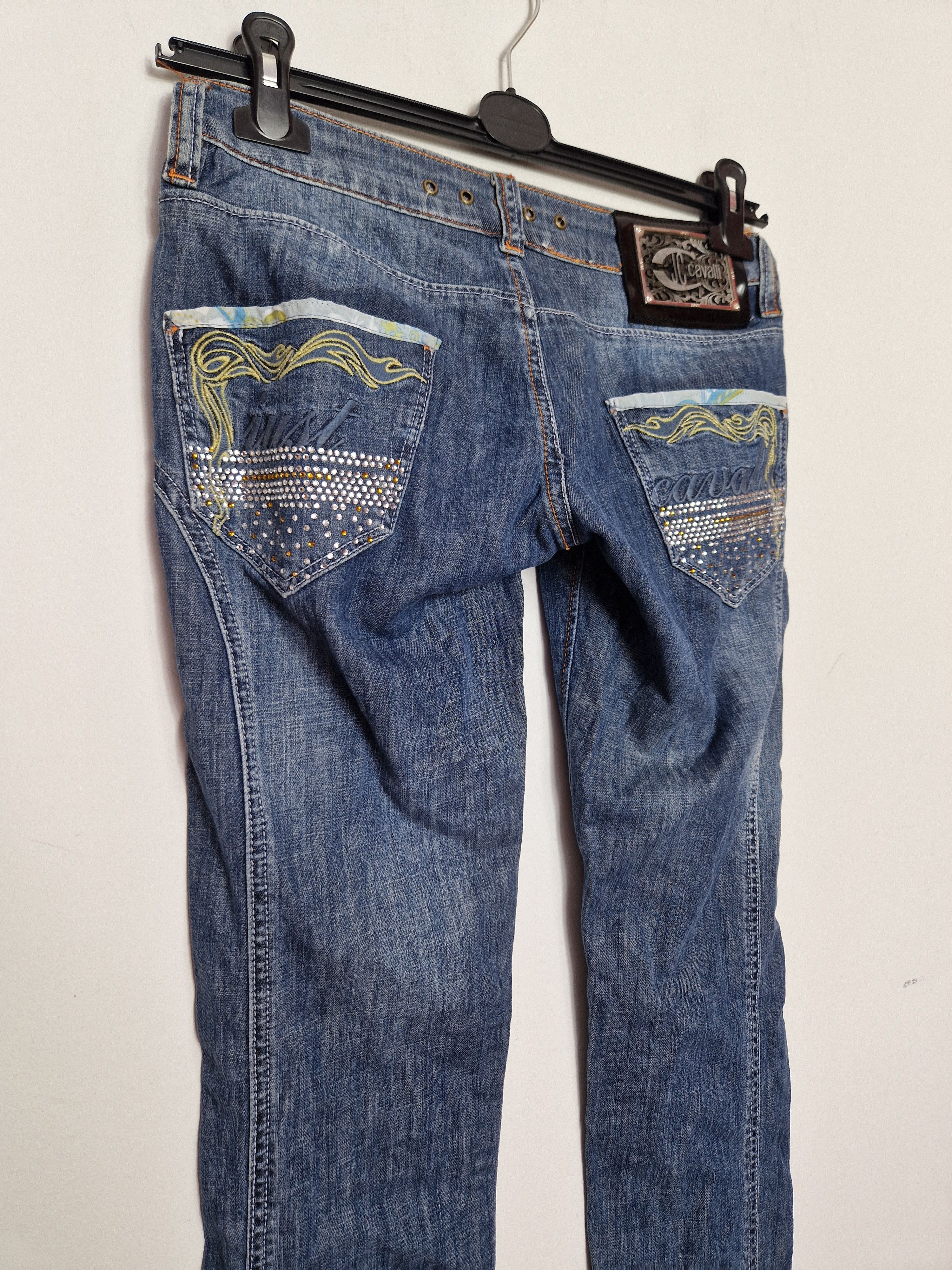 Just Cavalli × Roberto Cavalli Roberto Cavalli vintage embroided y2k denim pants Size 33" - 5 Thumbnail