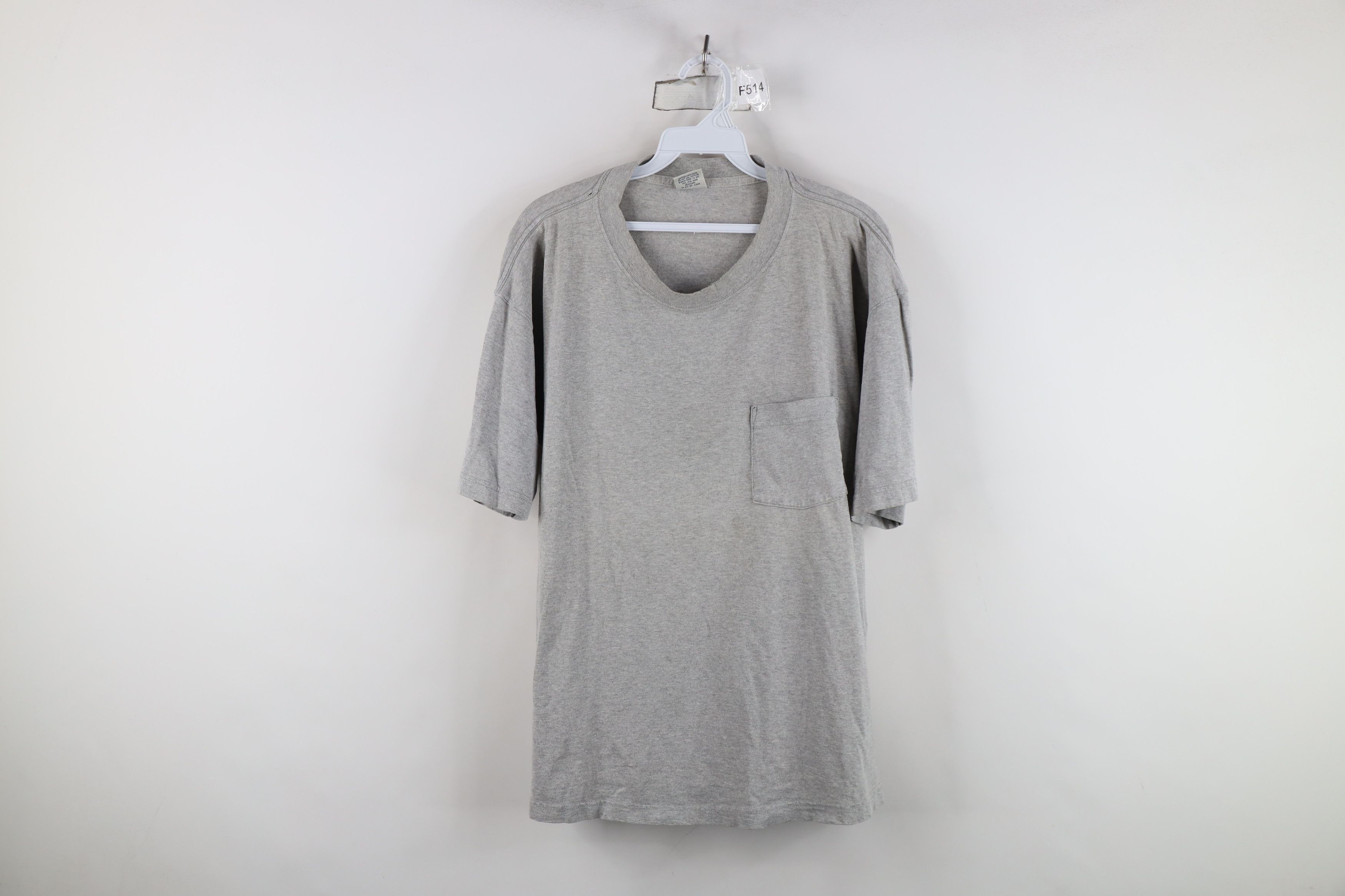 Vintage Vintage 90s Streetwear Heavyweight T-Shirt Heather Gray Size US L / EU 52-54 / 3 - 1 Thumbnail