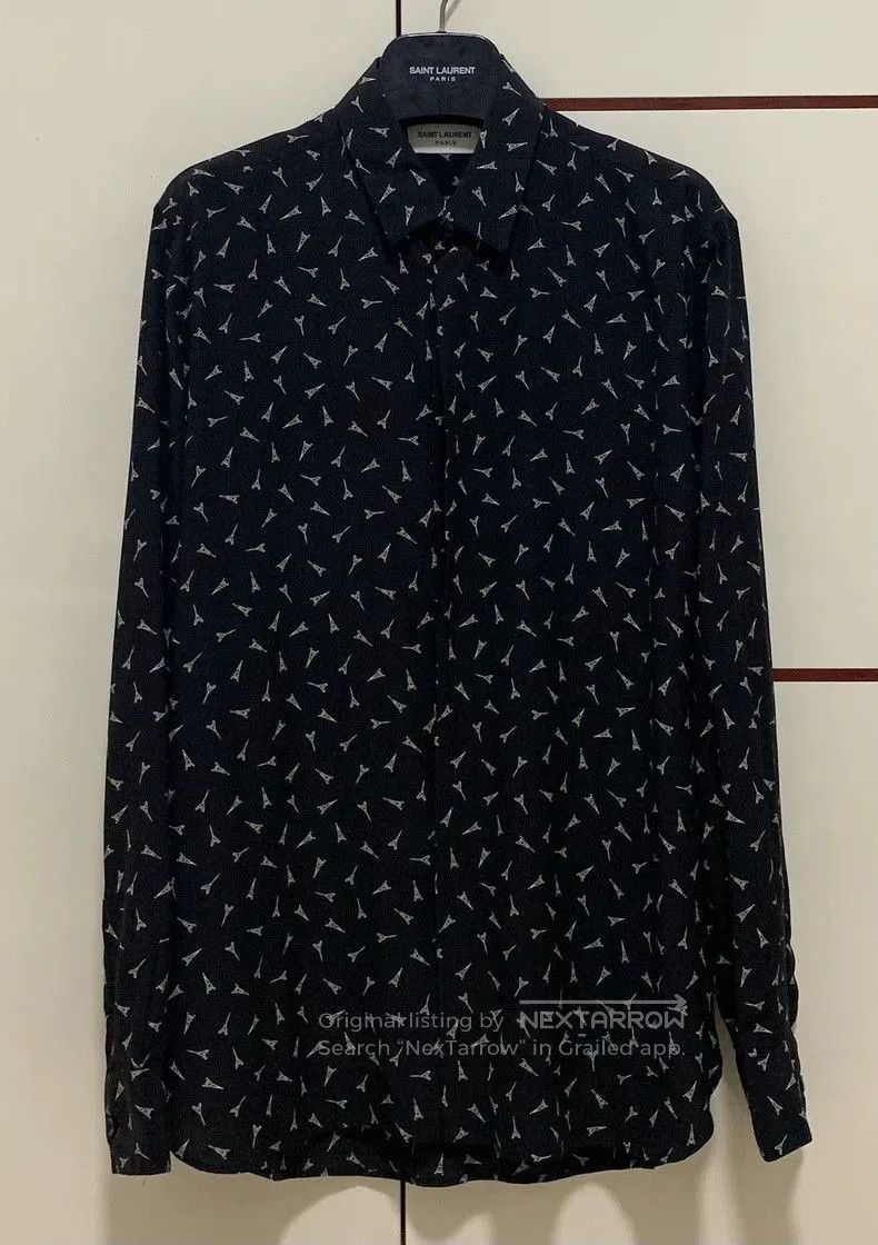 Saint Laurent Paris Saint Laurent SLP 19FW Silk Paris Shirt. Size US L / EU 52-54 / 3 - 1 Thumbnail