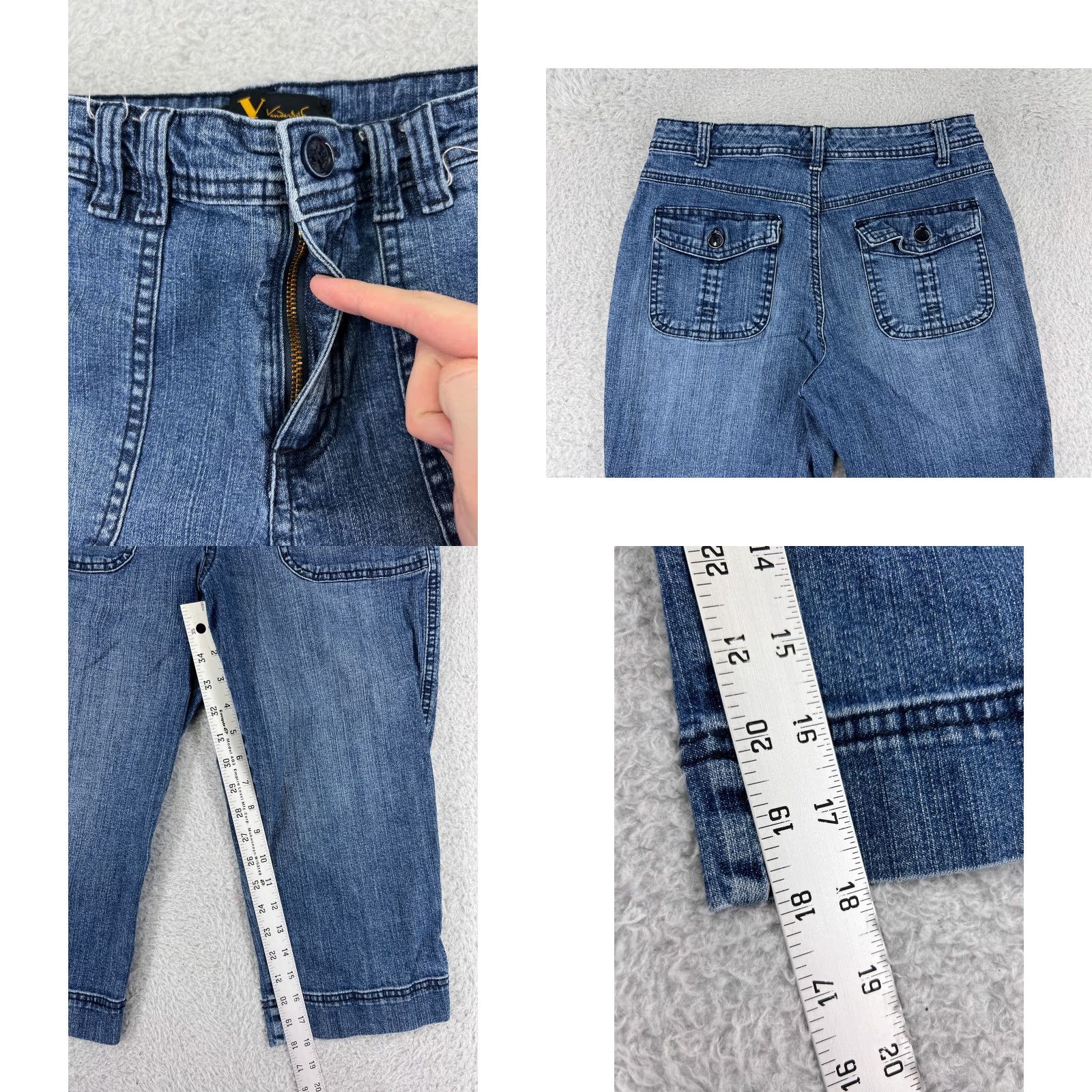 Gloria Vanderbilt Gloria Vanderbilt Women's Capris 6 Blue Denim Cotton Stretch Classic Retro 2010s Girls Size 28" / US 6 / IT 42 - 8 Thumbnail