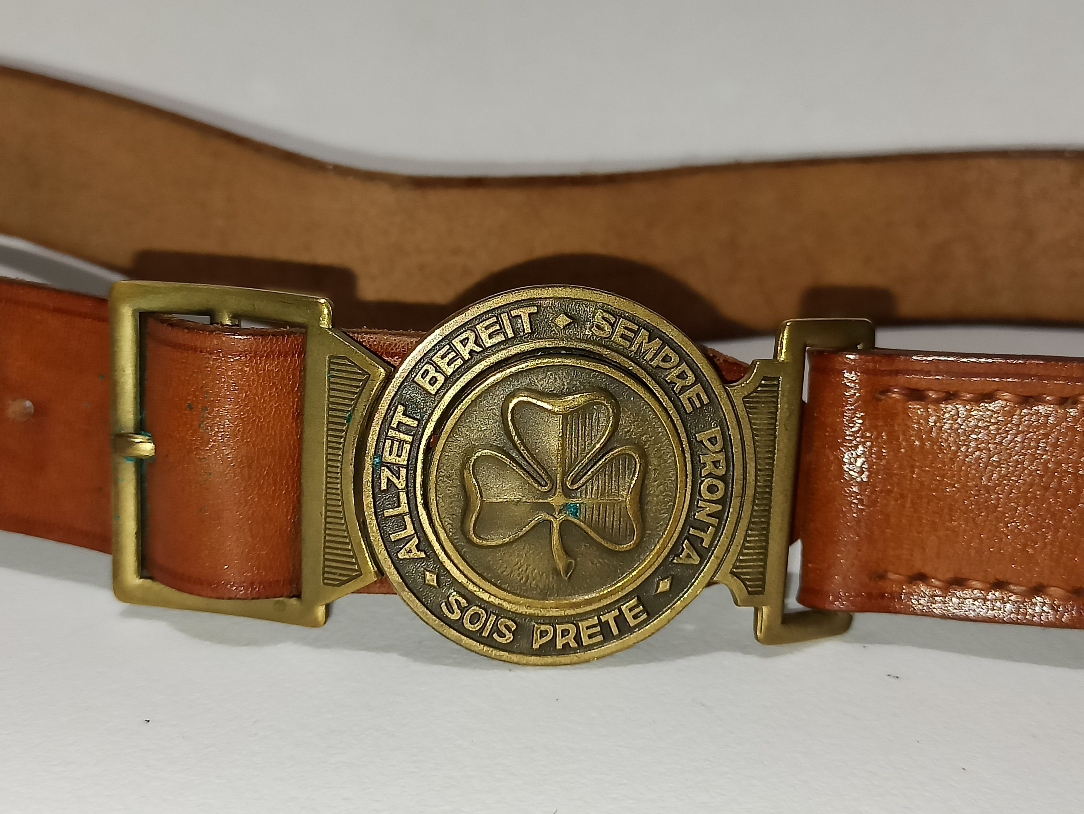 Vintage Boy Scouts Leather Vintage Belt and Buckle Size ONE SIZE - 3 Thumbnail