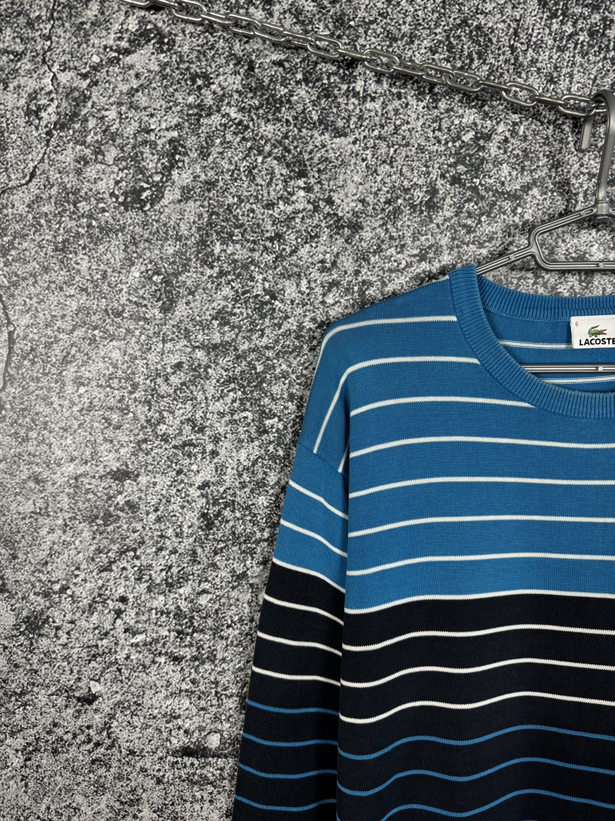 Lacoste Lacoste Vintage Crewneck Sweater Striped Pullover Size 6 Size US XL / EU 56 / 4 - 3 Thumbnail
