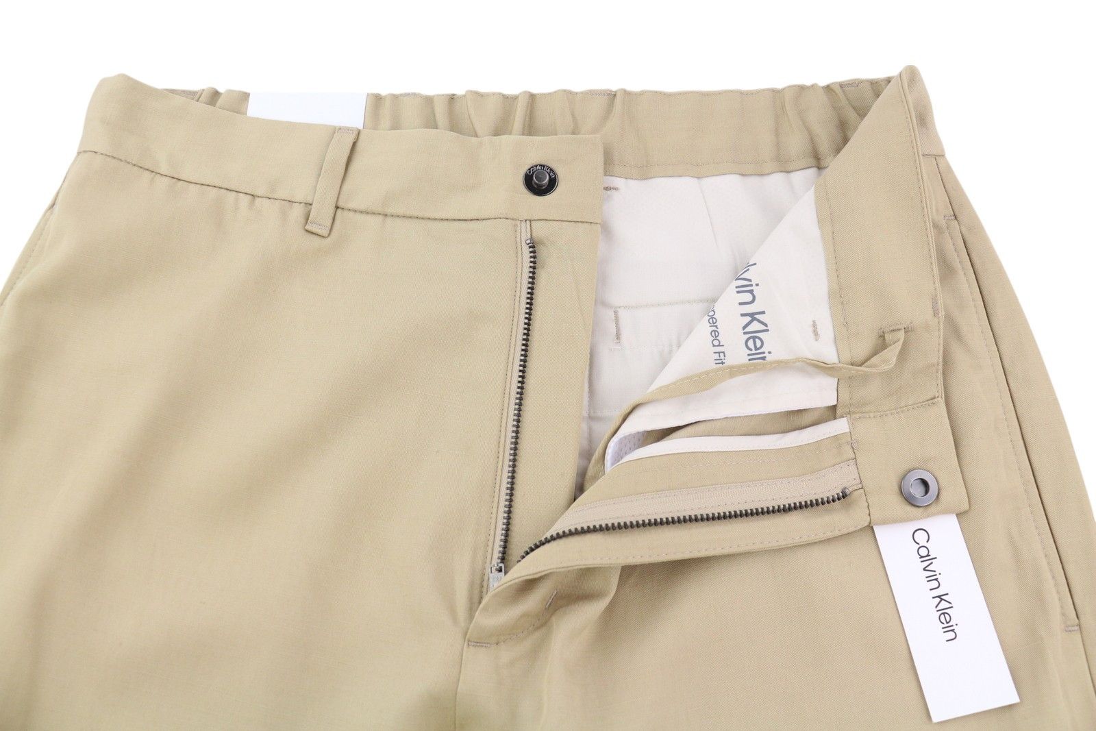 Calvin Klein DYED TENCEL TAPERED W34/L32 Brown Linen Trousers 85288 Size US 34 / EU 50 - 4 Thumbnail
