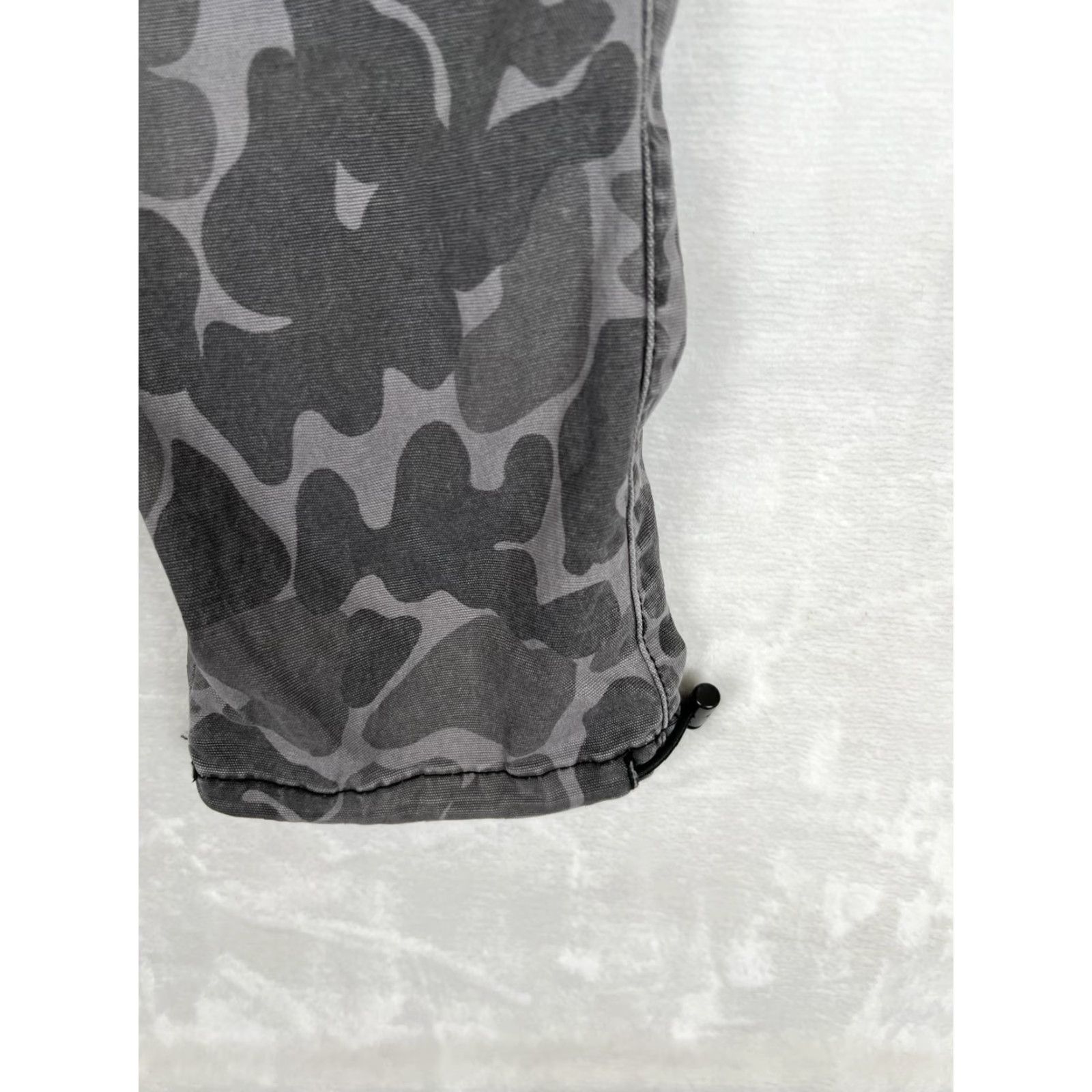Pacsun PacSun Cargo Pants Mens Small Gray Camo Regular Fit Elastic Waist Drawcord Size US 29 - 2 Thumbnail