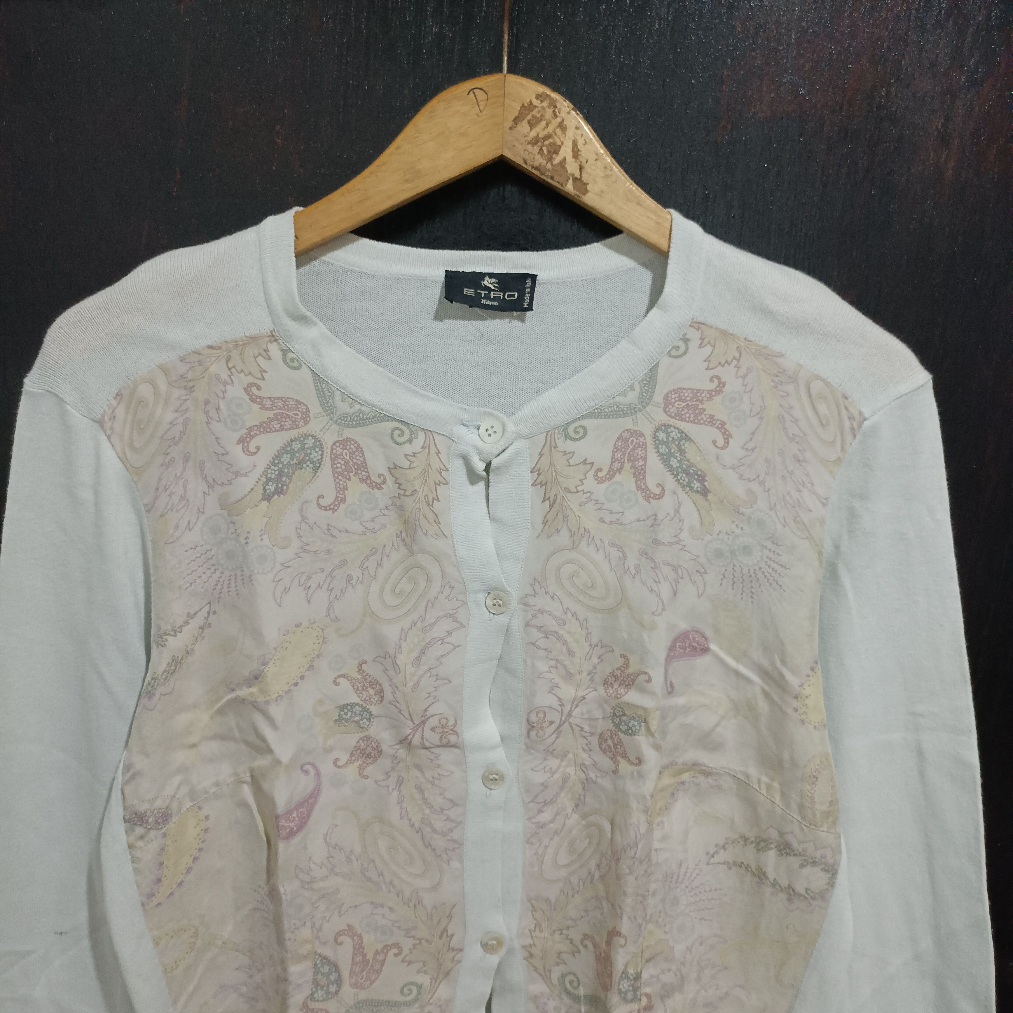 Etro Etro Maglia - Knitted Mix Silk Outer Crop Tops Size L / US 10 / IT 46 - 3 Thumbnail