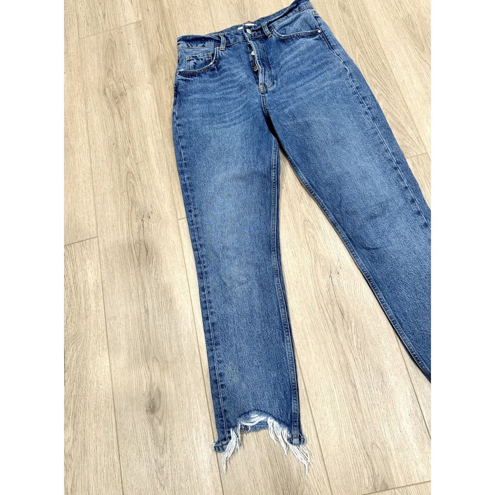 Anine Bing ANINE BING Sonya High-Rise Skinny Jeans with Raw Frayed Hem 27 Jeans Women 27 Blue Straight Mens Womens Girls Size 27" / US 4 / IT 40 - 3 Thumbnail