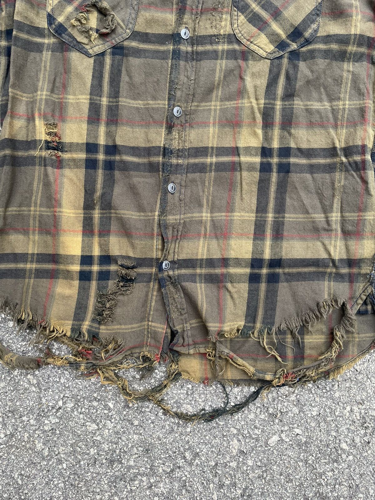 Zara Distressed/Destroyed Flannel Button Down Shirt Size US M / EU 48-50 / 2 - 5 Thumbnail