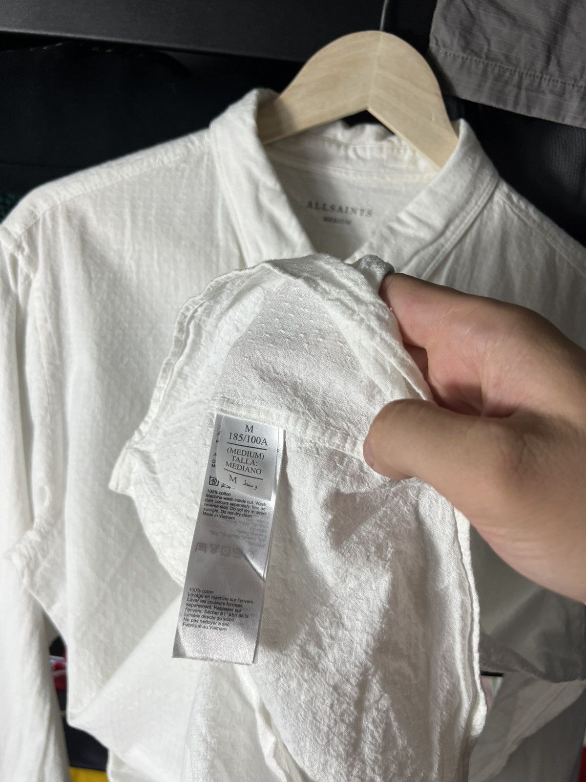 Allsaints 💎 Luxury ALLSAINT White shirt button up Size M Long sleeve Size US M / EU 48-50 / 2 - 6 Thumbnail