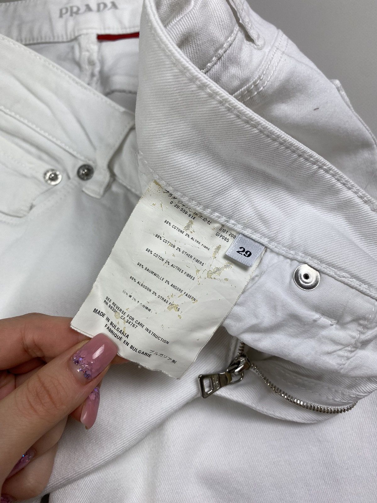 Prada Prada ladies cropped denim Breeches jeans size 29 white Size 29" - 15 Thumbnail