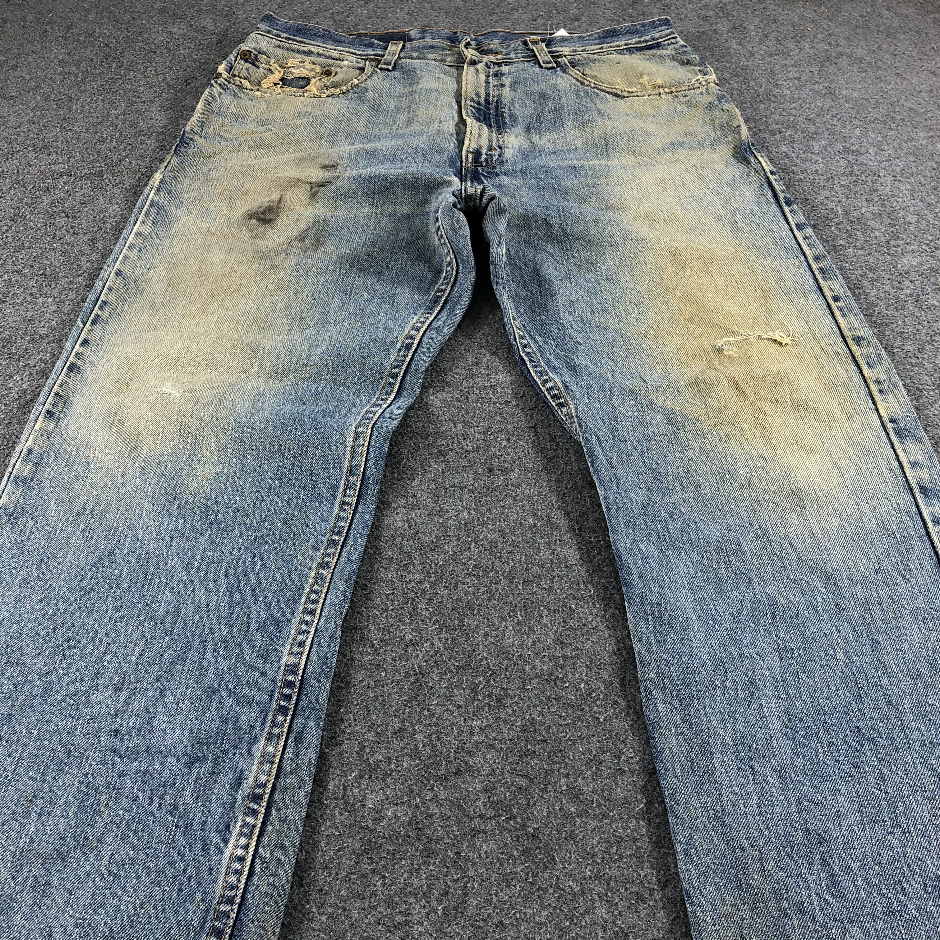 Levi's Vintage 90s Rusty Light Wash Levis 505 Jeans-J1195 Size US 34 / EU 50 - 3 Thumbnail