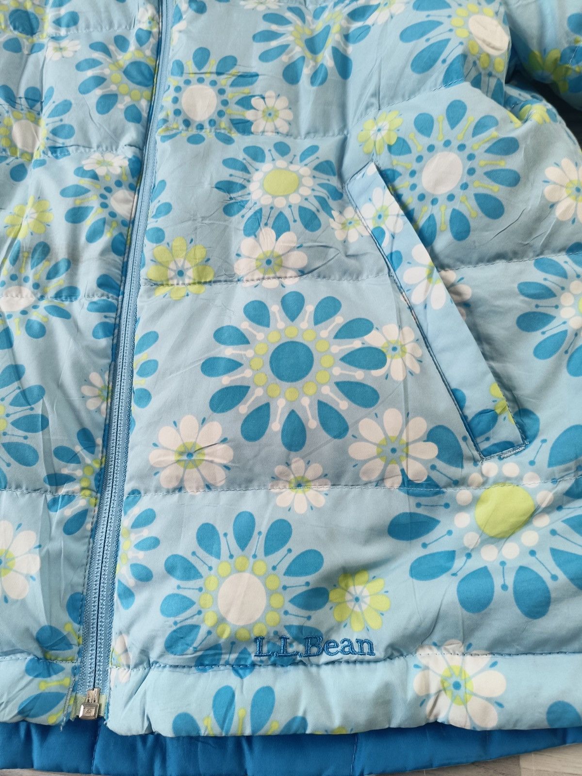 L.L. Bean × Vintage L.L Bean Blue Floral Puffer Size L / US 10 / IT 46 - 9 Thumbnail