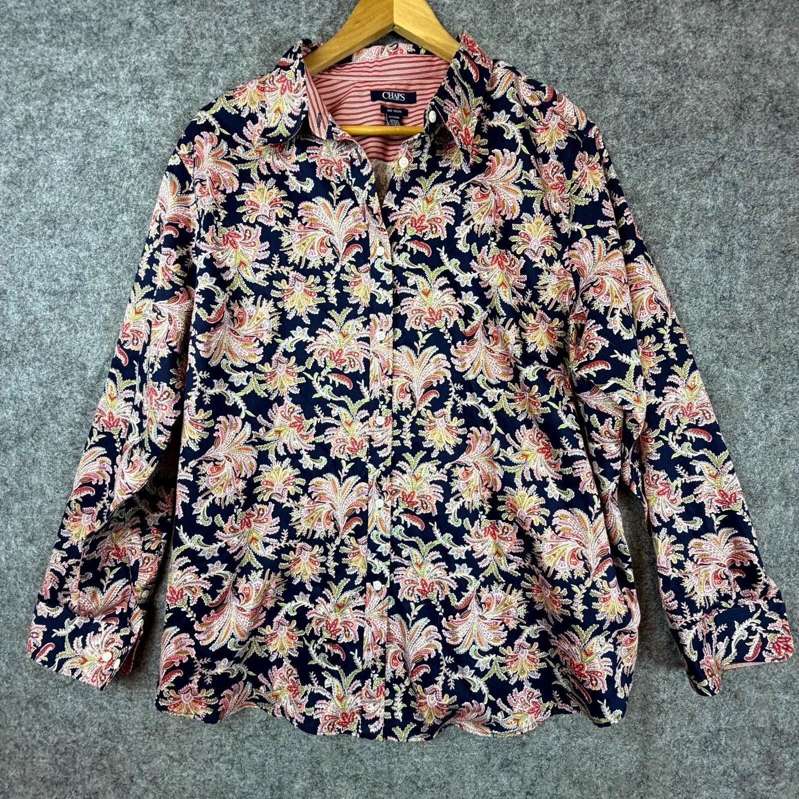 Chaps Chaps NoIron Shirt Women 1X Busy Colorful Maximalist Paisley Size XL / US 12-14 / IT 48-50 - 1 Thumbnail