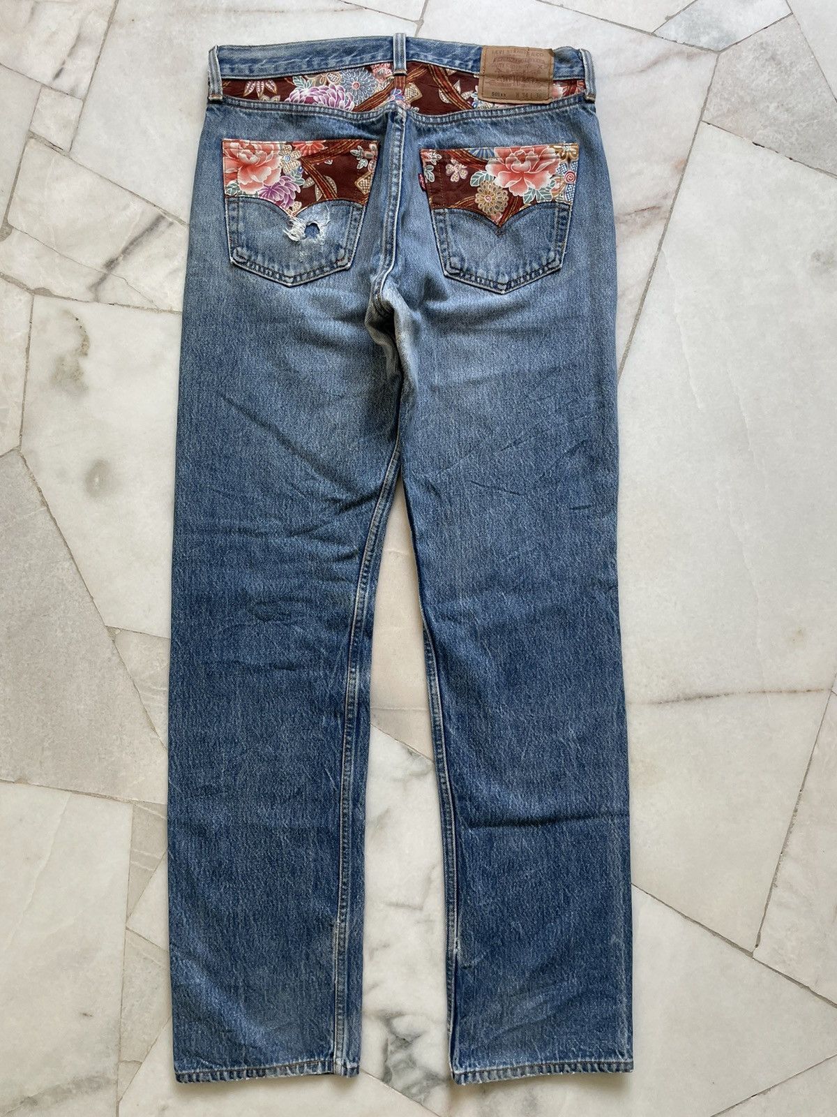 Vintage Levis 501xx Custom “Batik” Design Jeans