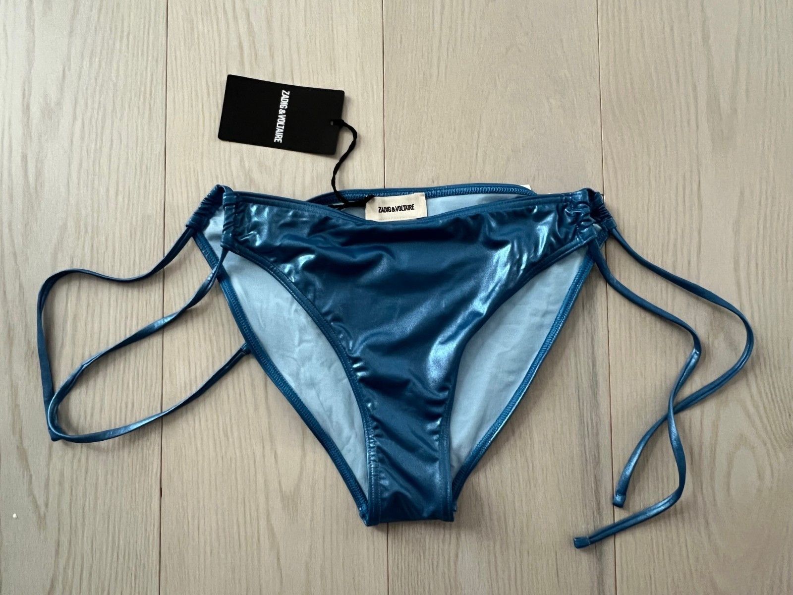 Zadig & Voltaire Zadig & Voltaire Crinkle Swim Bikini Bottom Black ( US 8 ) Size 28" / US 6 / IT 42 - 2 Thumbnail