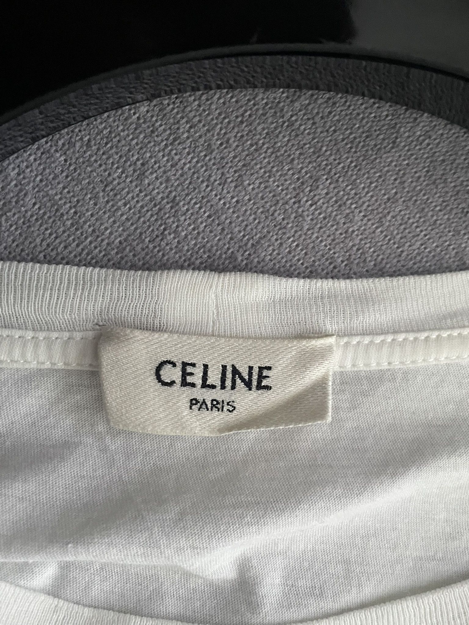 Celine Celine White Logo T Shirt Size L / US 10 / IT 46 - 3 Thumbnail