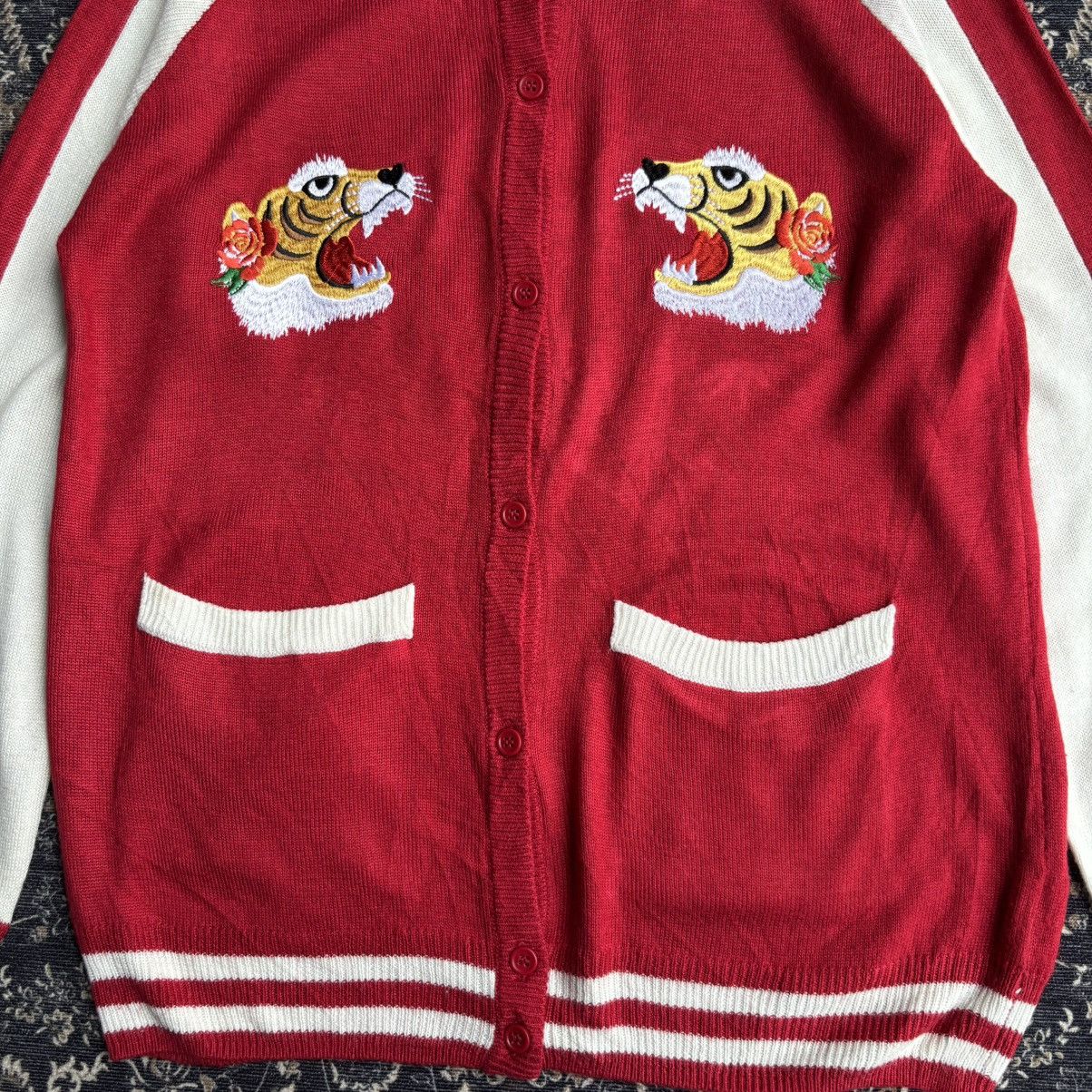 Japanese Brand Repipi Armario Japanese Tiger Sukajan Art Pattern Cardigan Size S / US 4 / IT 40 - 3 Thumbnail