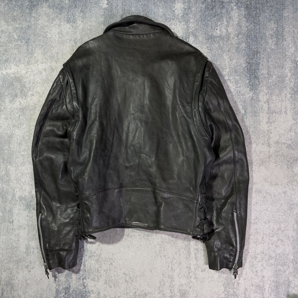 Chrome Hearts RARE! VINTAGE FIRST DAGGER PULL LEATHER JACKET Size US L / EU 52-54 / 3 - 2 Thumbnail