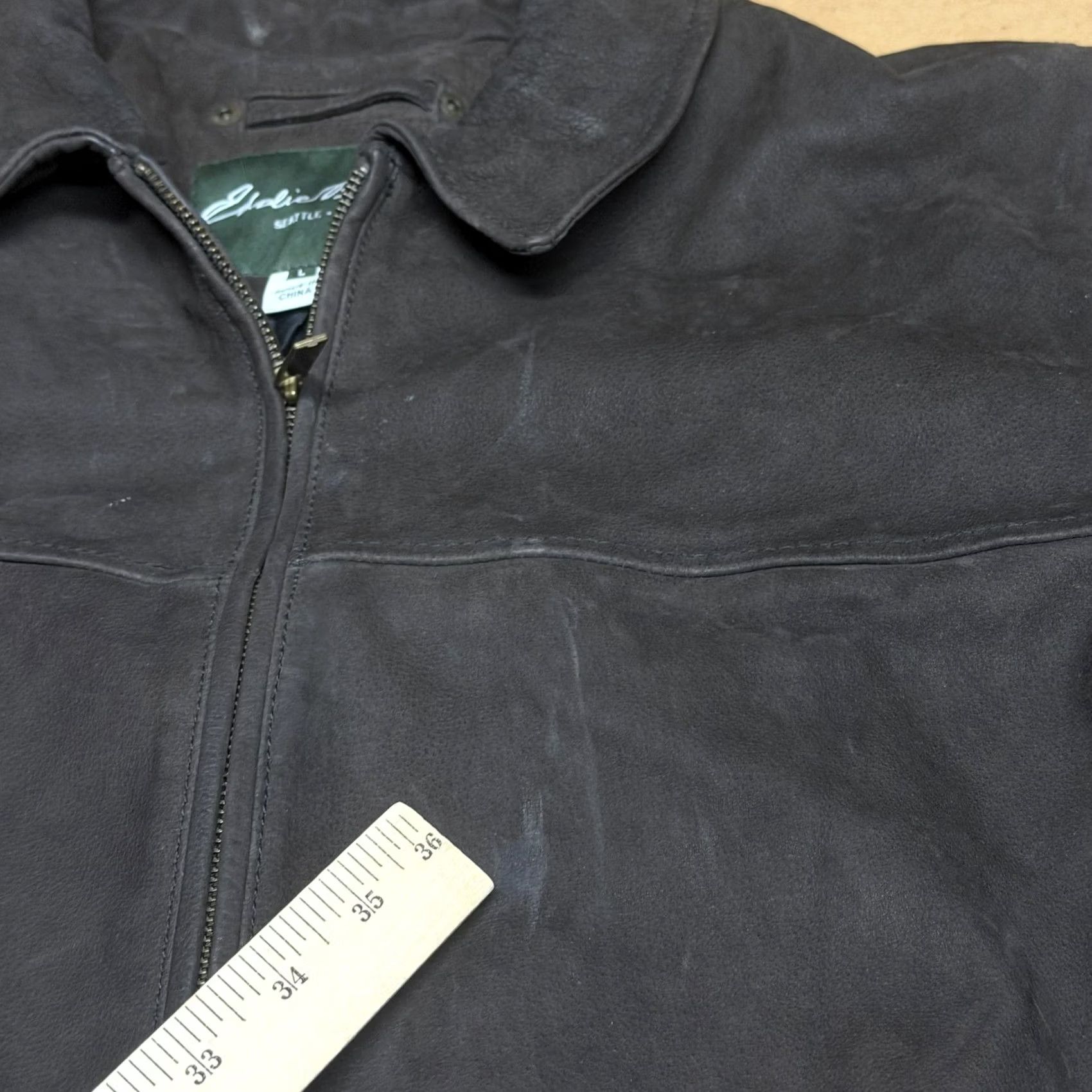 Eddie Bauer Eddie Bauer Jacket Mens L Brown Buffalo Leather Bomber Full Zip Lined Size US L / EU 52-54 / 3 - 7 Thumbnail
