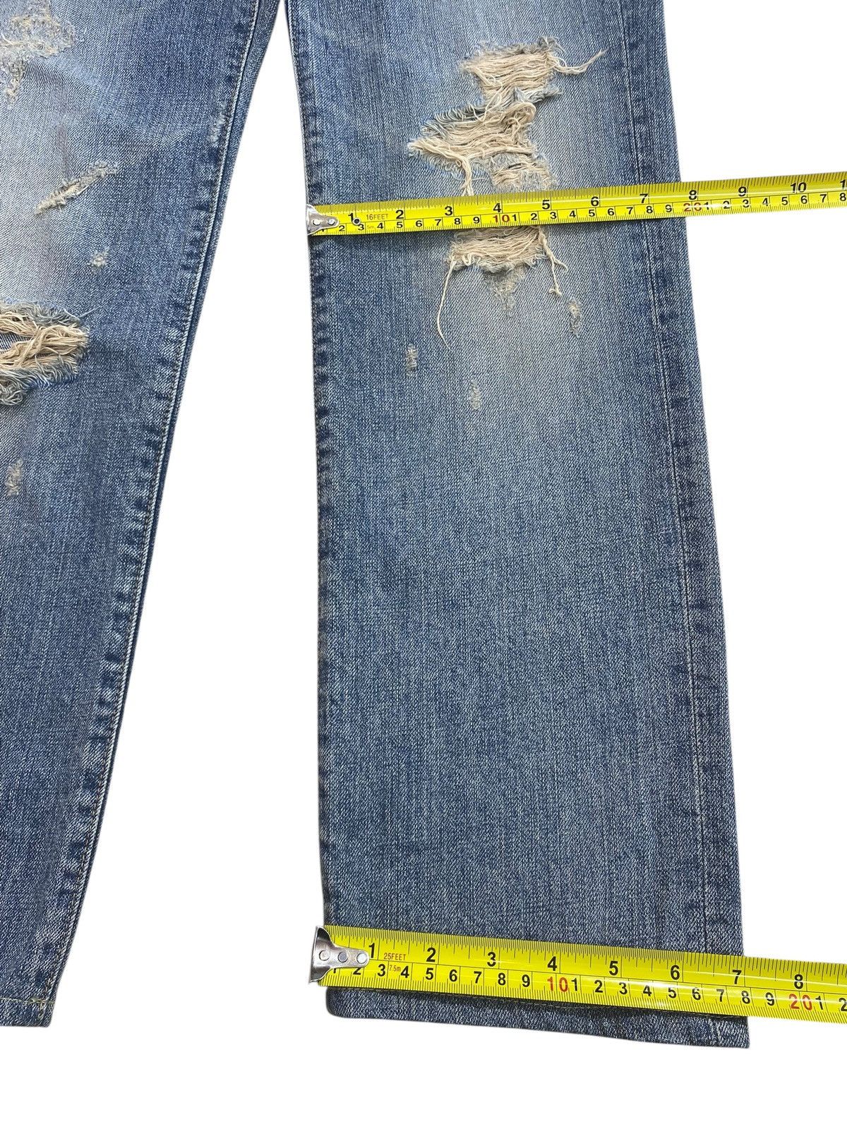 Japanese Brand Blue Way Brand Whiskers Faded Wash Style Distressed Jeans Size US 27 - 7 Thumbnail