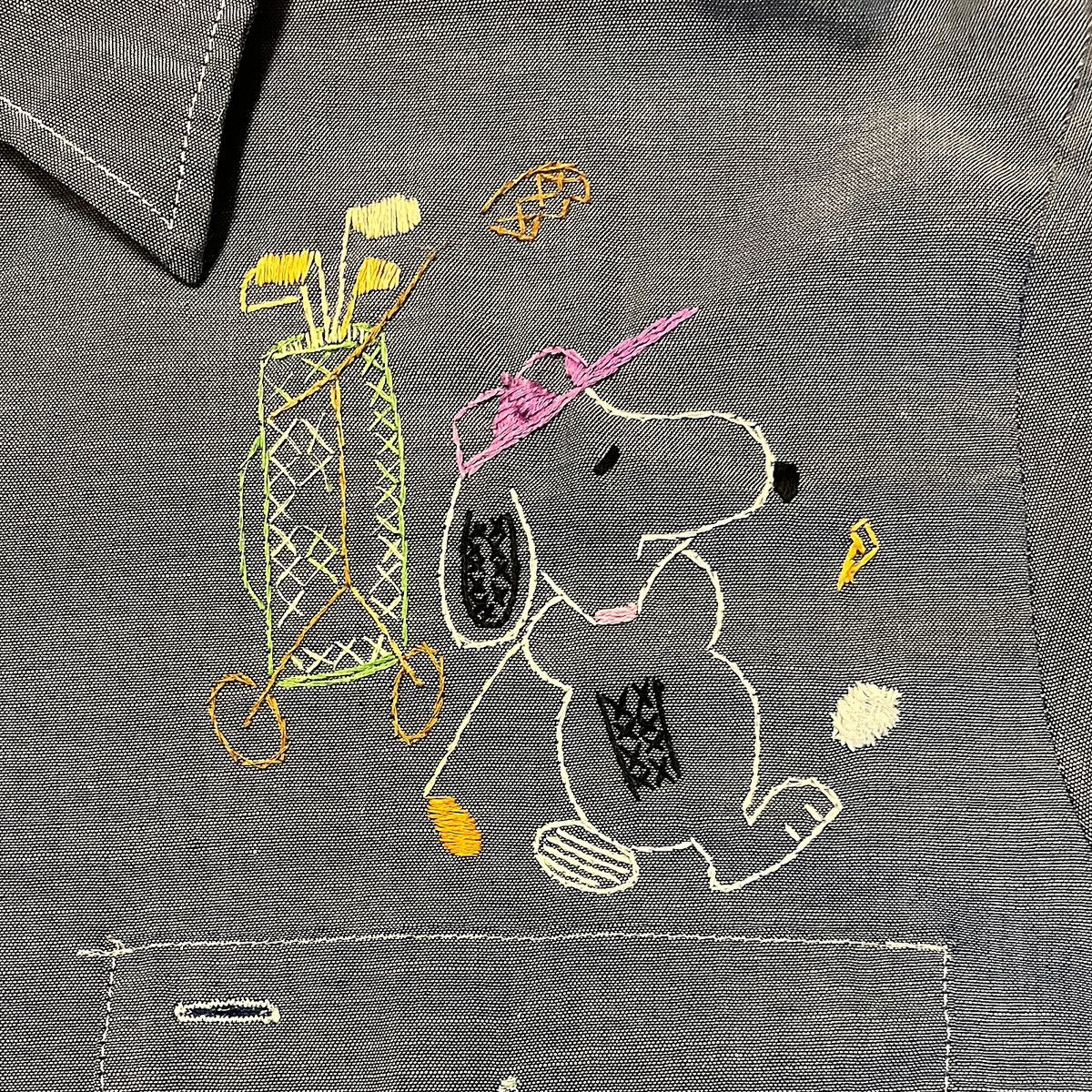 Vintage Vintage Snoopy Denim Chambray Shirt Size US L / EU 52-54 / 3 - 3 Thumbnail