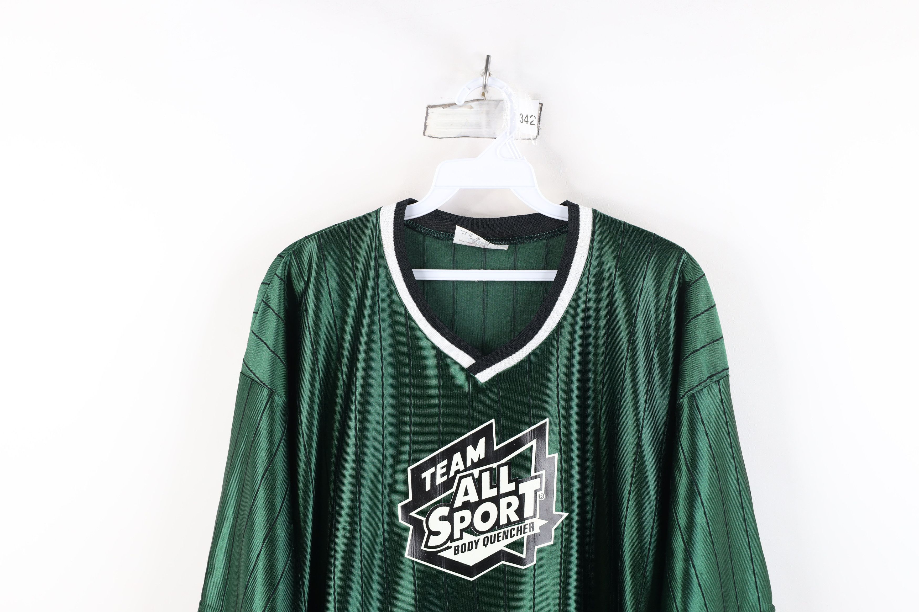 Vintage Vintage 90s Sport Body Quencher Striped Jersey T-Shirt USA Size US XL / EU 56 / 4 - 2 Thumbnail