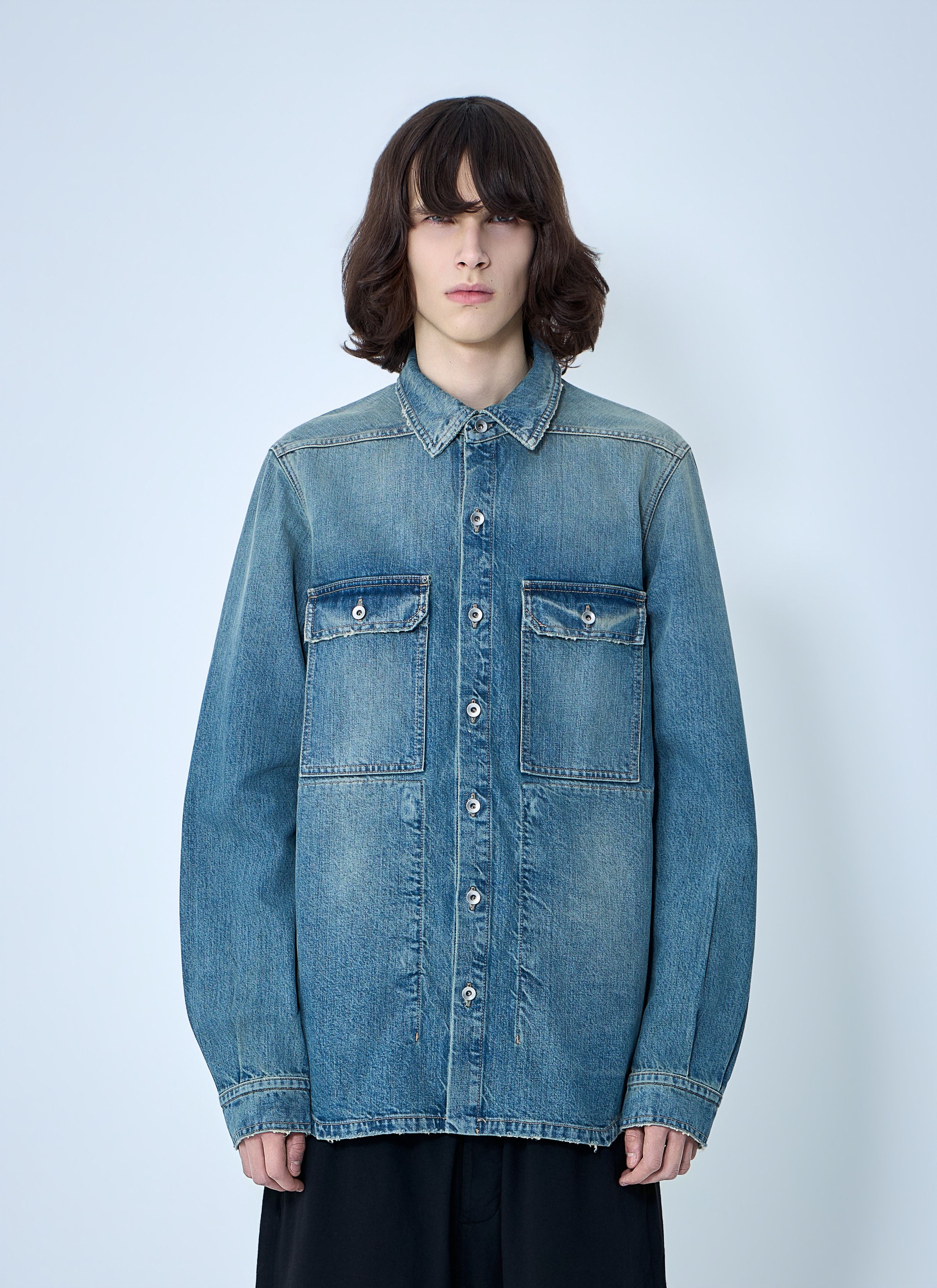 Rick Owens Drkshdw Denim Overshirt Jacket Size US XL / EU 56 / 4 - 1 Thumbnail