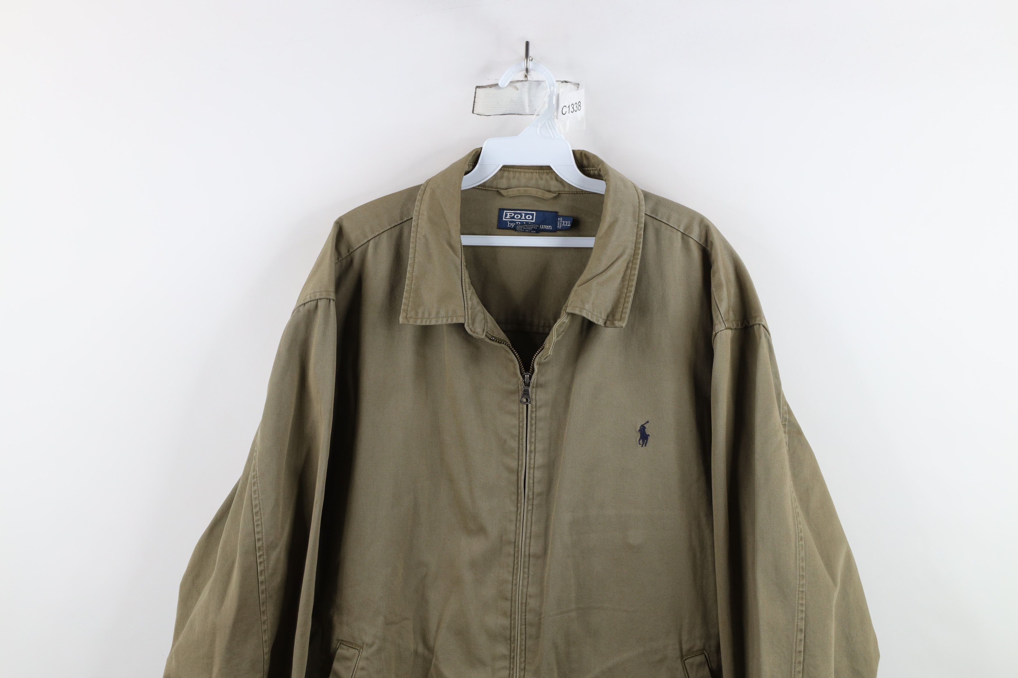 Ralph Lauren × Vintage Vintage 90s Ralph Lauren Full Zip Bomber Jacket Breen Cotton Size US XXL / EU 58 / 5 - 2 Thumbnail