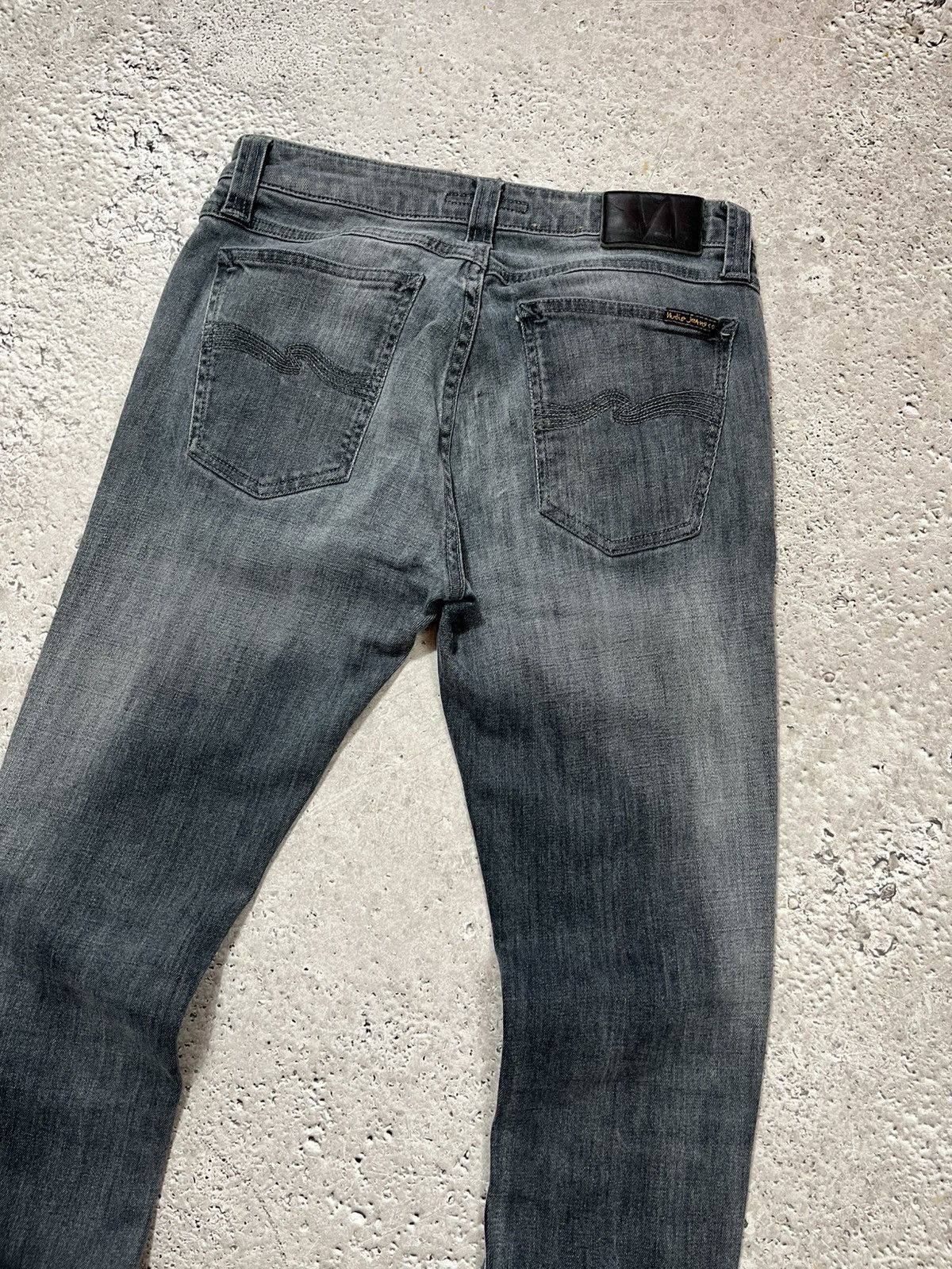 Nudie Jeans Nudie Jeans W29 L30 Grey Washed Skinny Fit Stretch Denim Size US 29 - 3 Thumbnail