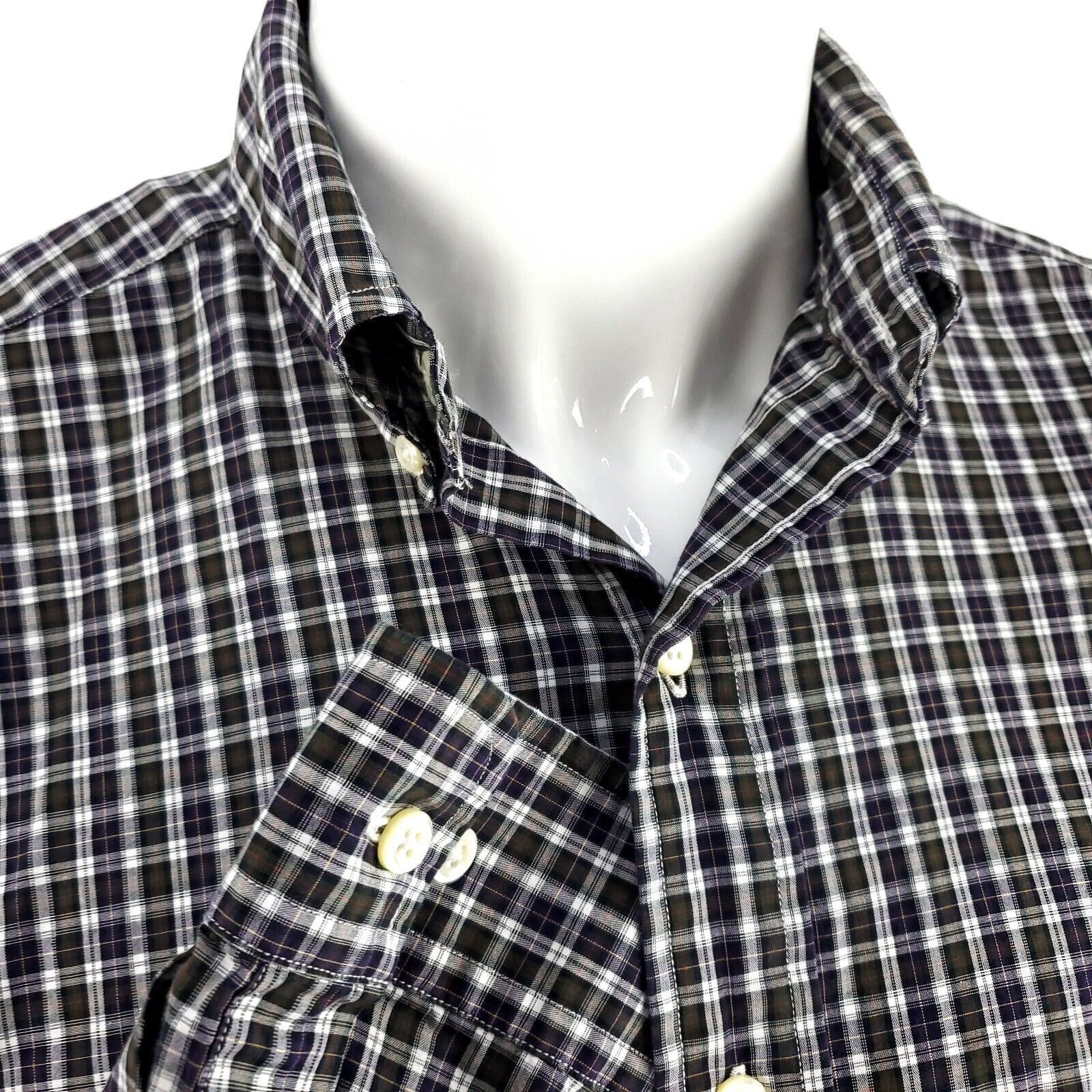 Lauren Ralph Lauren Ralph Lauren Yarmouth Cotton Blue Green Plaid 15.5 16/33 But Size US M / EU 48-50 / 2 - 2 Thumbnail